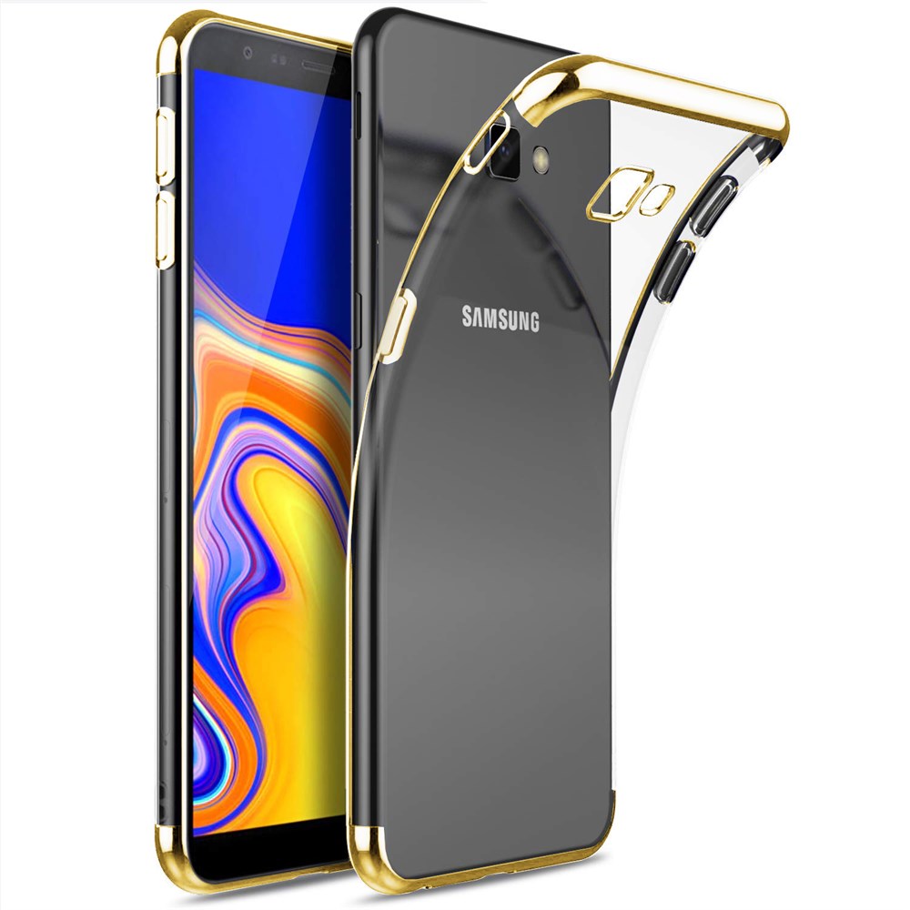 Samsung Galaxy J4 Plus Renkli Lazer Silikon Kapak Gold(Altın) Kılıf |  Ücretsiz Kargo