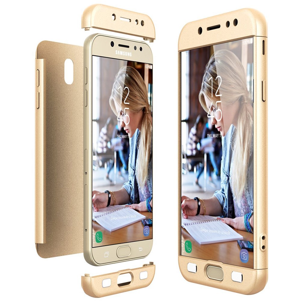 Samsung Galaxy J7 Pro 360 Tam Koruma 3 Parça Gold (Altın) Rubber Kılıf |  Ücretsiz Kargo