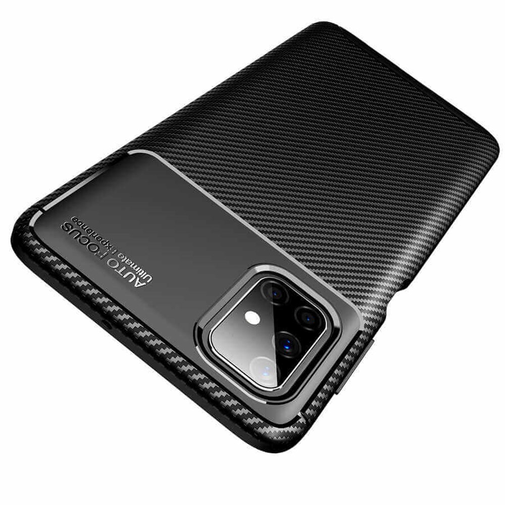 Samsung Galaxy M51 Titan Karbon Silikon Kılıf Lacivert | Ücretsiz Kargo