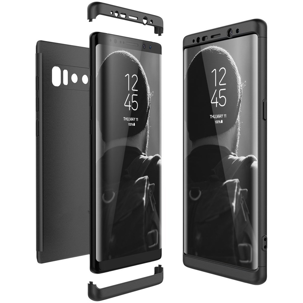 Samsung Galaxy Note 8 360 Tam Koruma 3 Parça Siyah Rubber Kılıf | Ücretsiz  Kargo