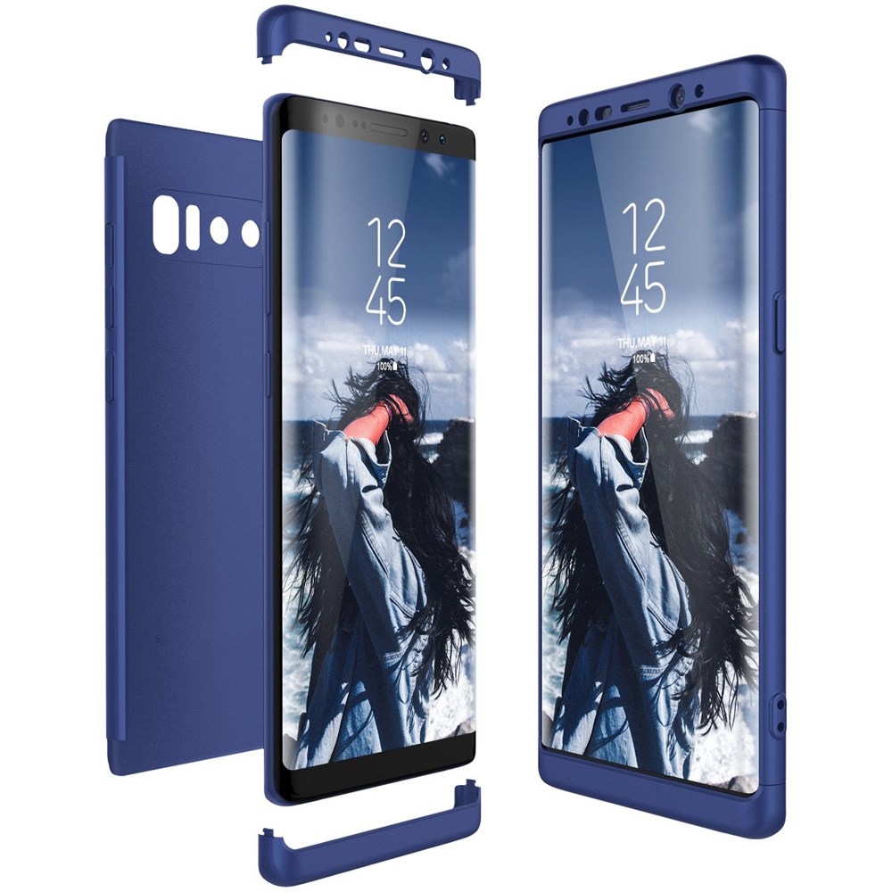 Samsung Galaxy Note 8 360 Tam Koruma 3 Parça Lacivert Rubber Kılıf |  Ücretsiz Kargo