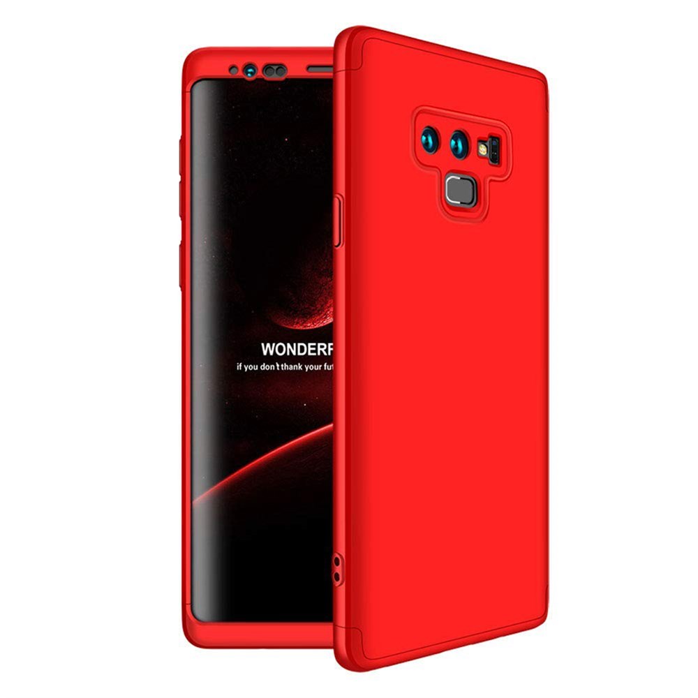 Samsung Galaxy Note 9 360 Tam Koruma 3 Parça Kırmızı Rubber Kılıf |  Ücretsiz Kargo