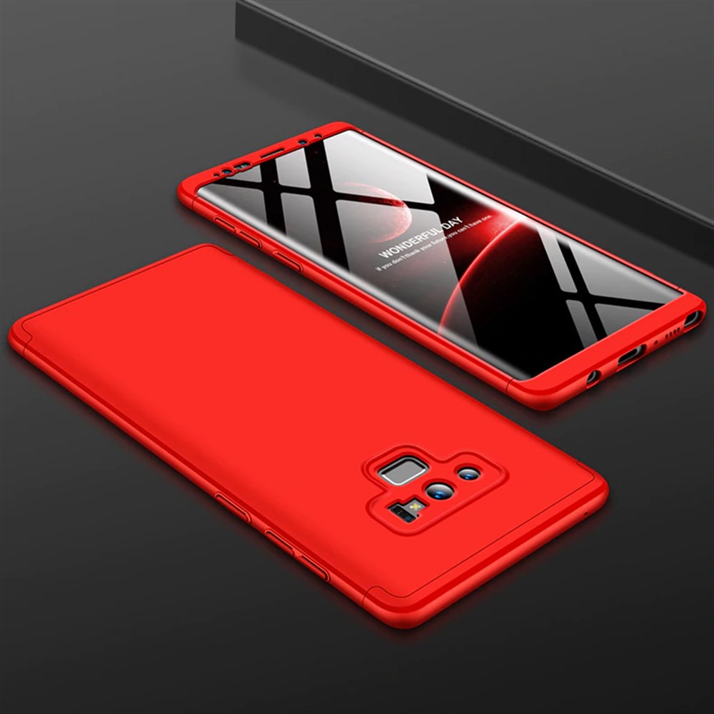 Samsung Galaxy Note 9 360 Tam Koruma 3 Parça Kırmızı Rubber Kılıf |  Ücretsiz Kargo