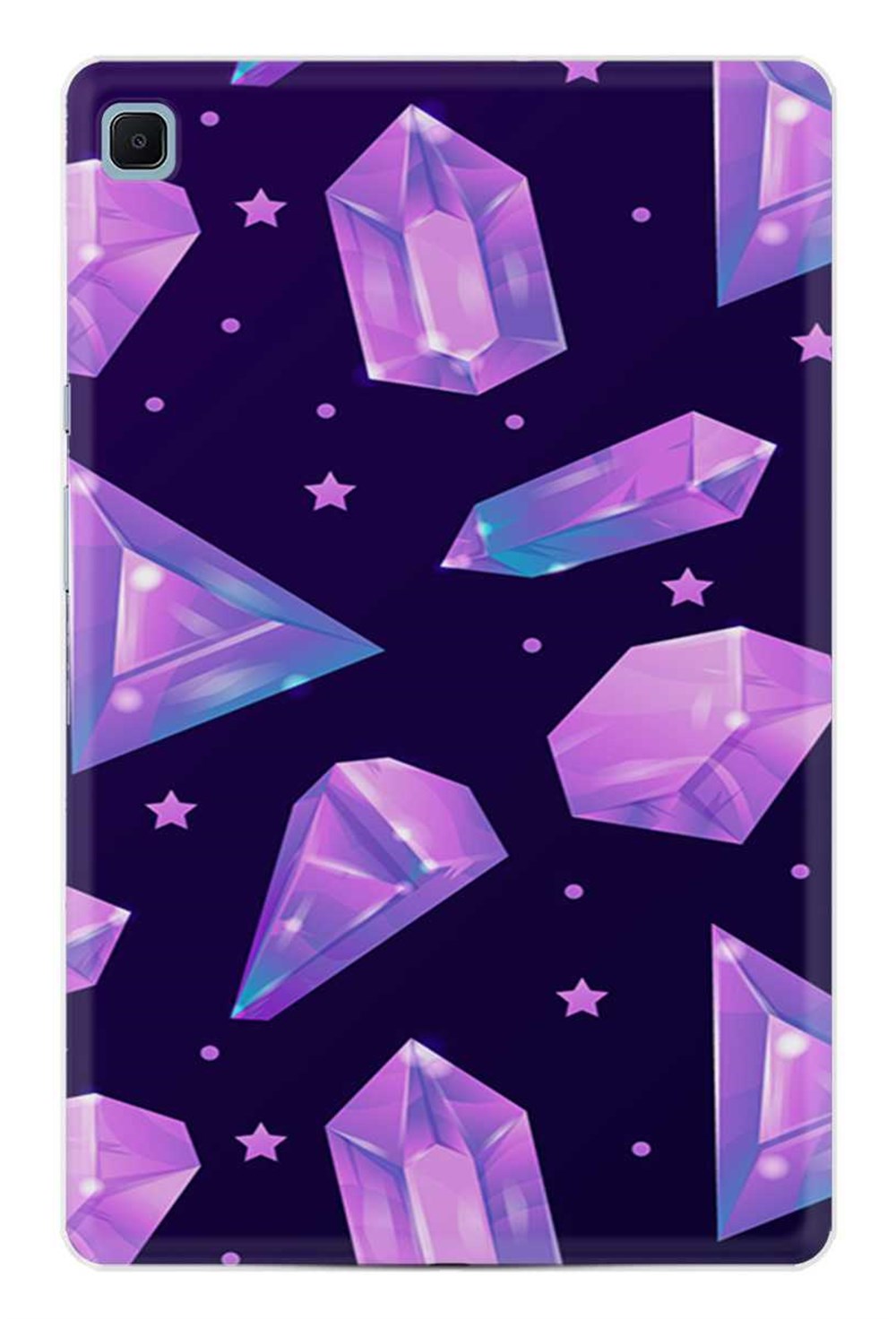 Samsung Tab S6 Lite Kılıfları Desenli Silikon Resimli Kapak Purple Crystal  Kılıf | Ücretsiz Kargo