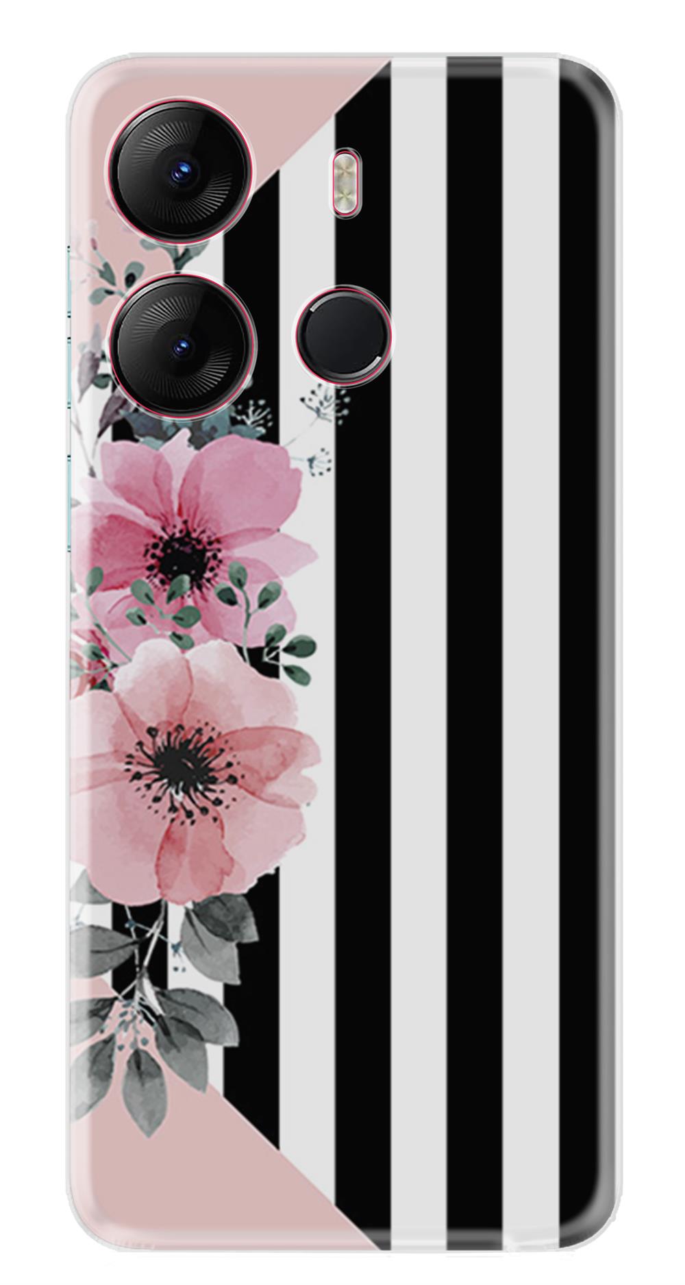 Tecno Spark 10 Pro Kılıf Resimli Desenli Baskılı Silikon Flowers 4 1390 9639