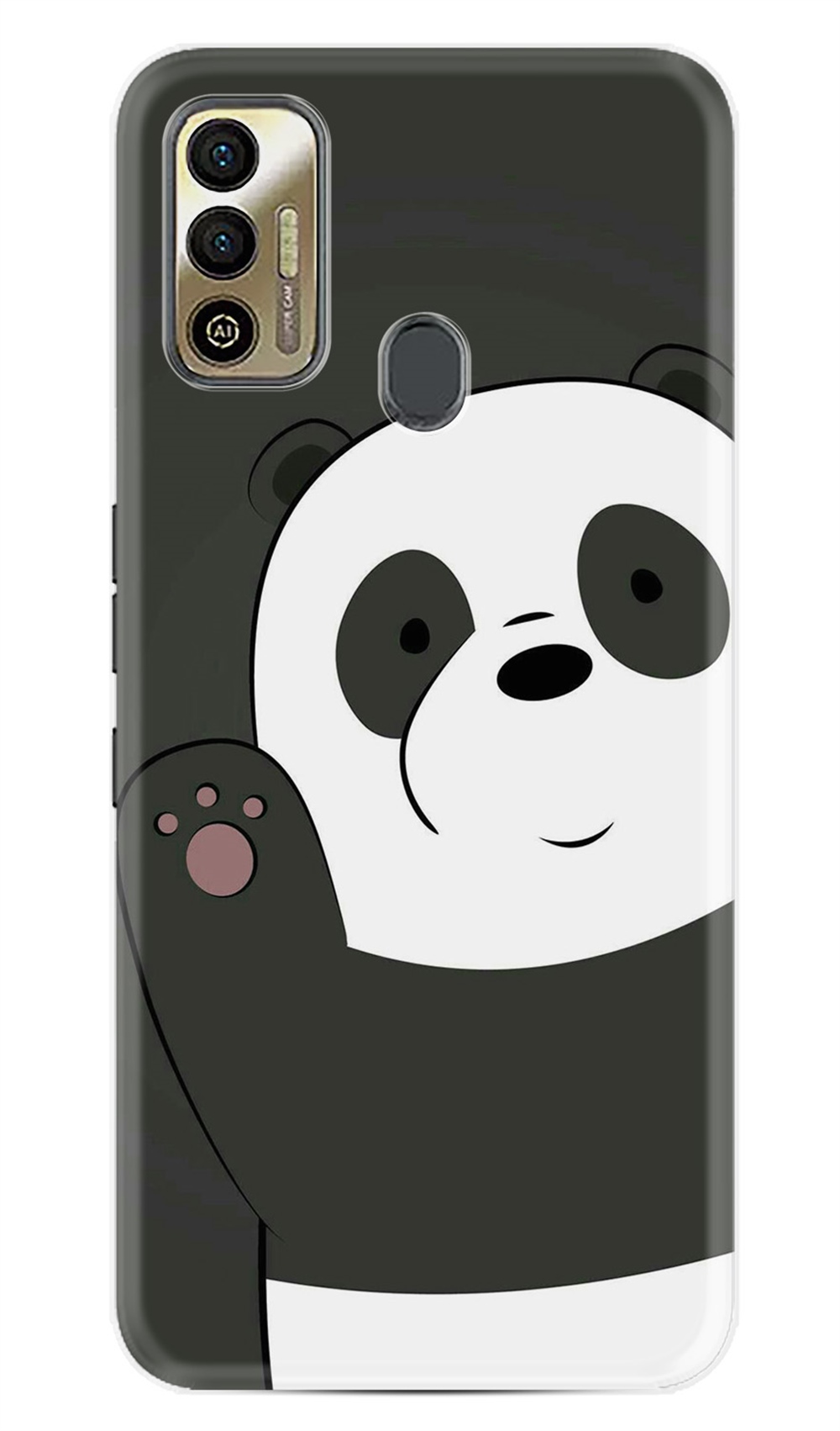 Tecno Spark 7T Kılıf Silikon Desen Özel Seri Hello Panda 1709