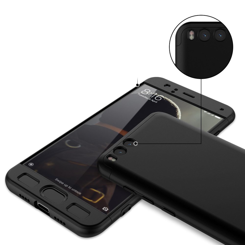 Xiaomi Mi6 360 Tam Koruma 3 Parça Siyah Rubber Kılıf | Ücretsiz Kargo
