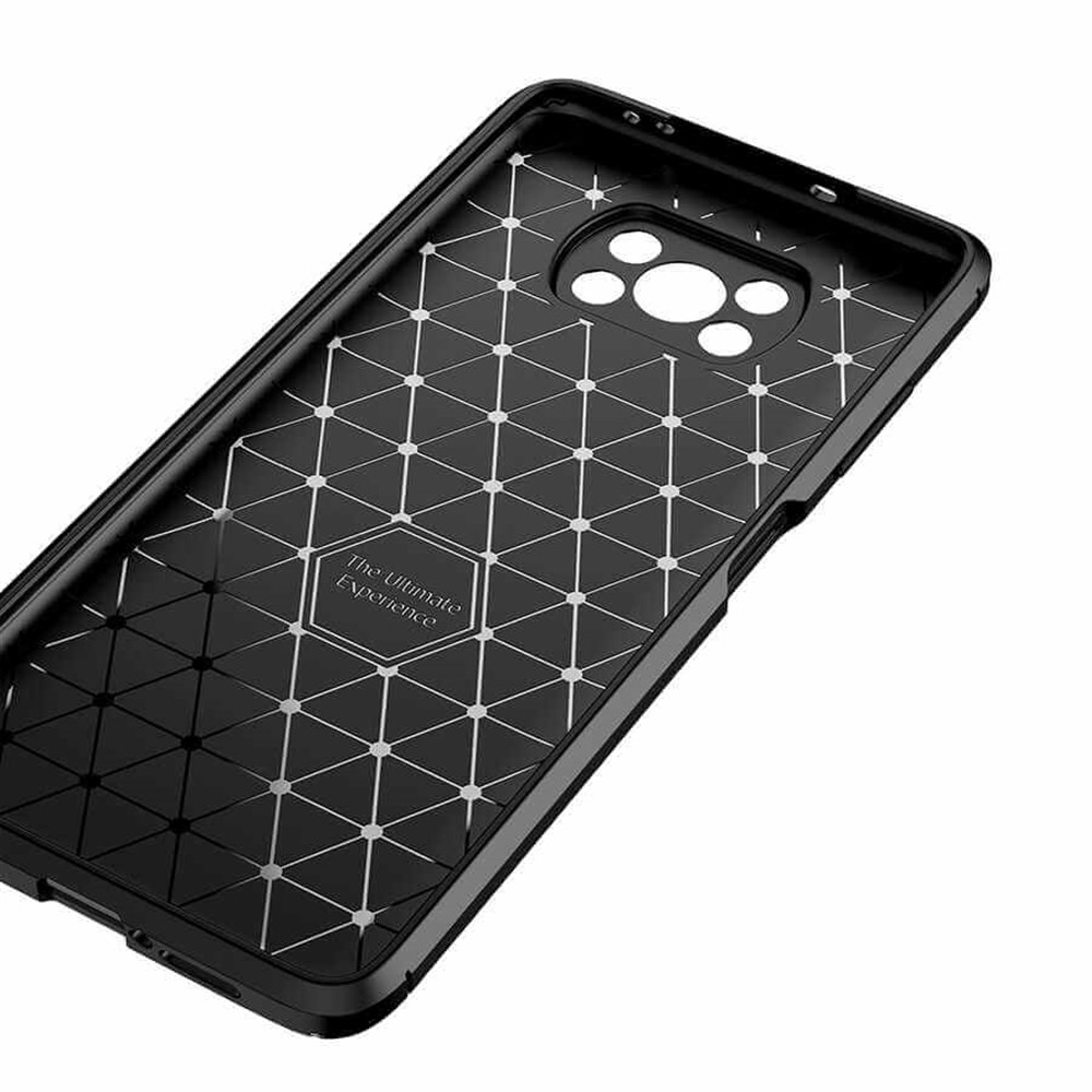 Xiaomi Poco X3 Titan Karbon Silikon Kılıf Lacivert | Ücretsiz Kargo