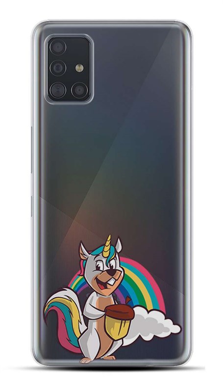 Samsung Galaxy A31 Desenli Silikon Resimli Kapak Squirrel Unicorn Kılıf