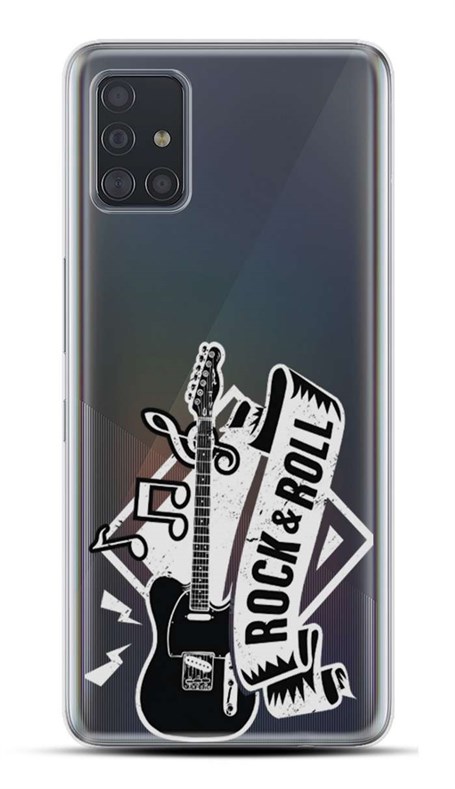 Samsung Galaxy A31 Desenli Silikon Resimli Kapak Rock And  Roll Kılıf