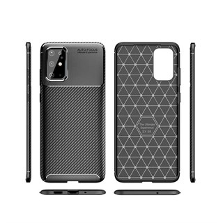 Samsung Galaxy S20 Plus Titan Karbon Silikon Kılıf Siyah
