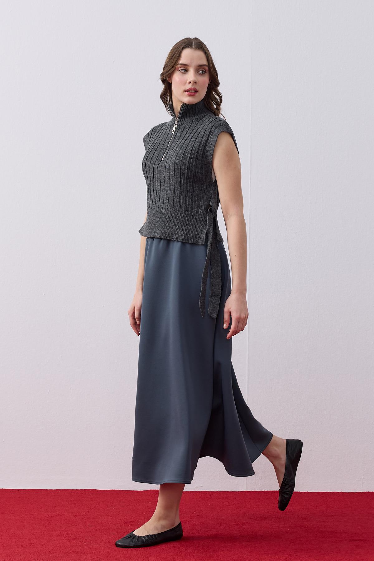 Adeline Bağcıklı Süveter- Antrasit 