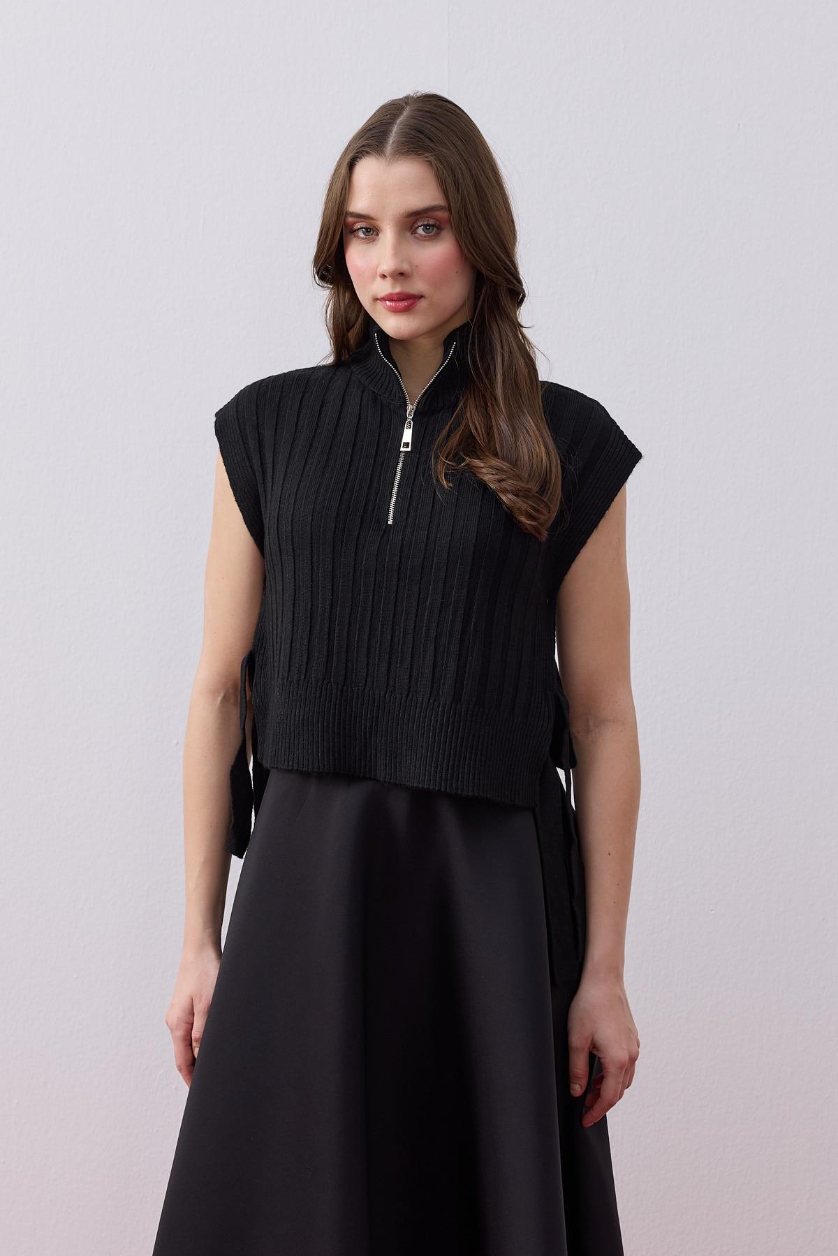 Adeline Bağcıklı Süveter- Siyah