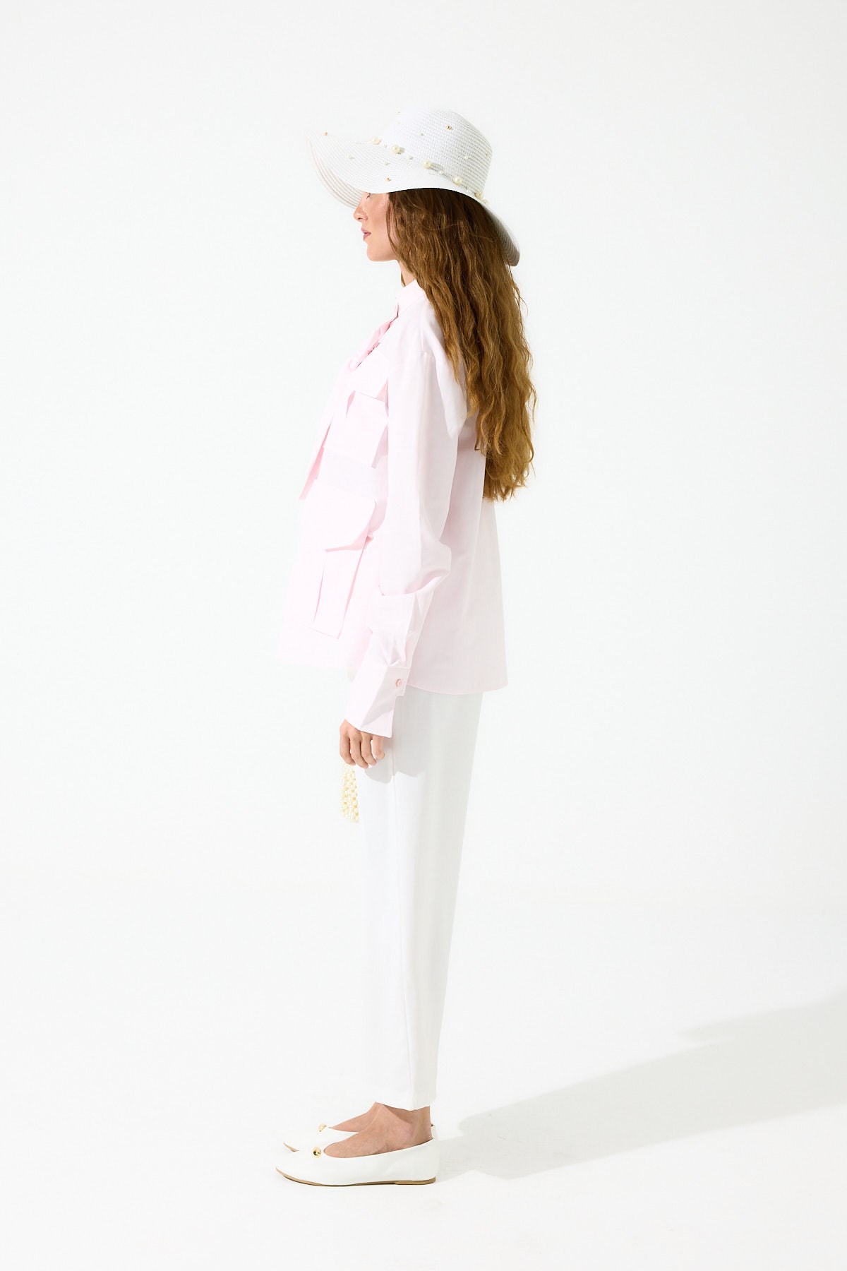 Alice Körük Cepli Fiyonklu Gömlek - Pembe