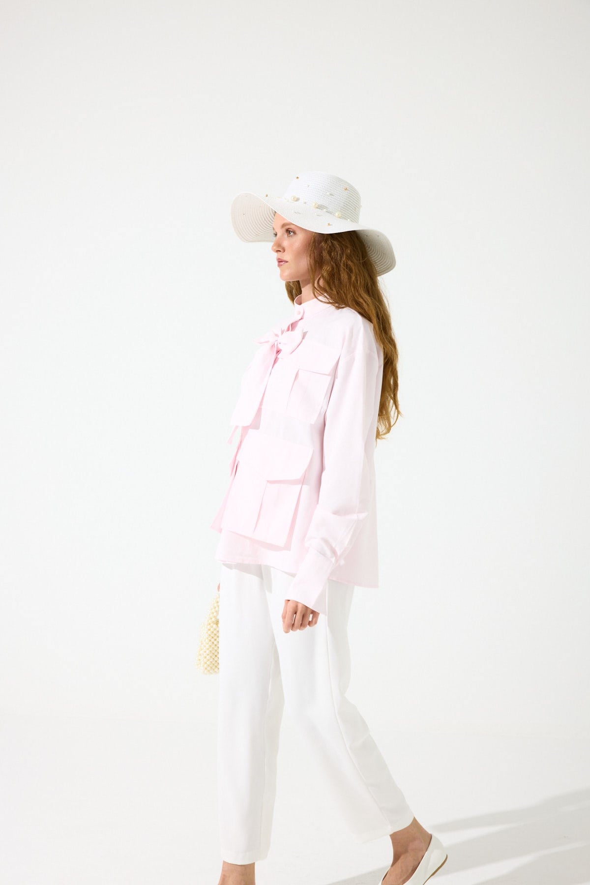 Alice Körük Cepli Fiyonklu Gömlek - Pembe
