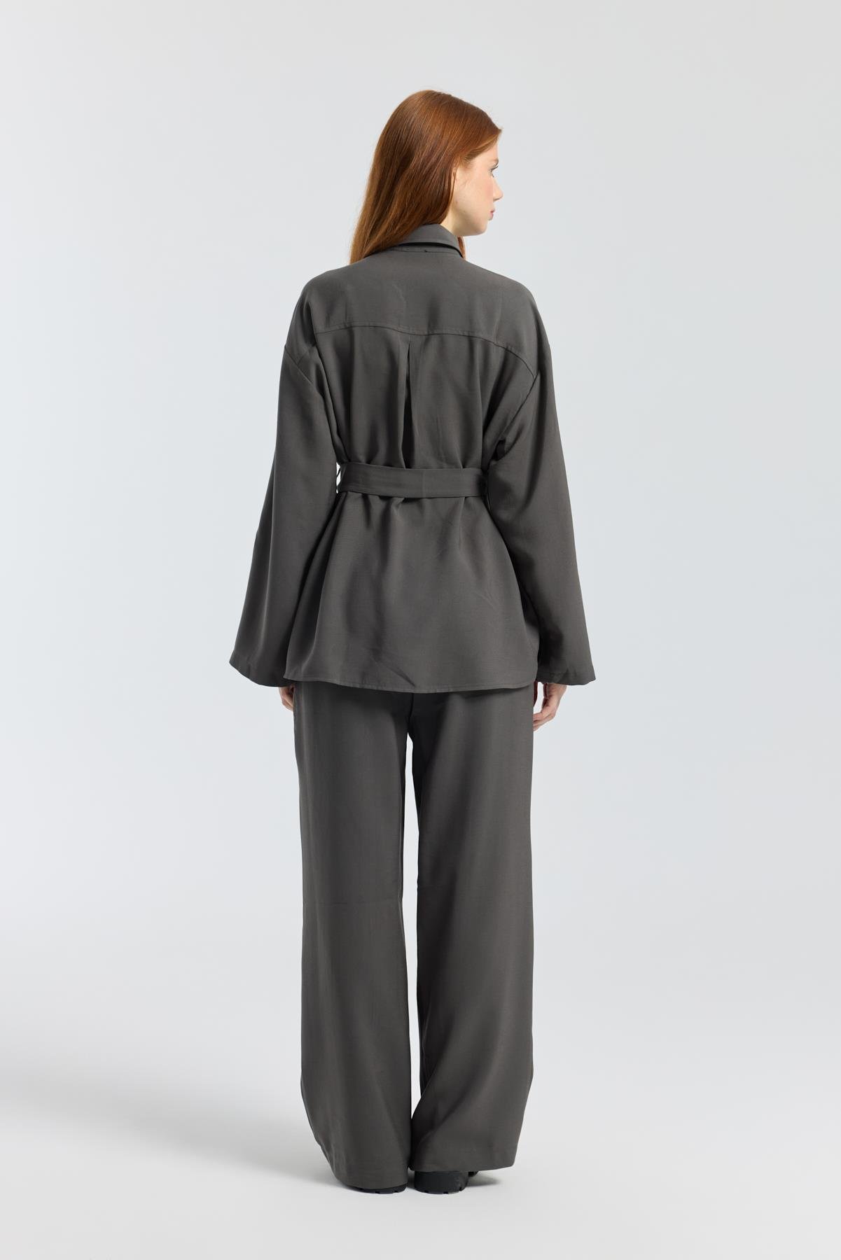 Beth Kemerli Oversize Takım - Antrasit 