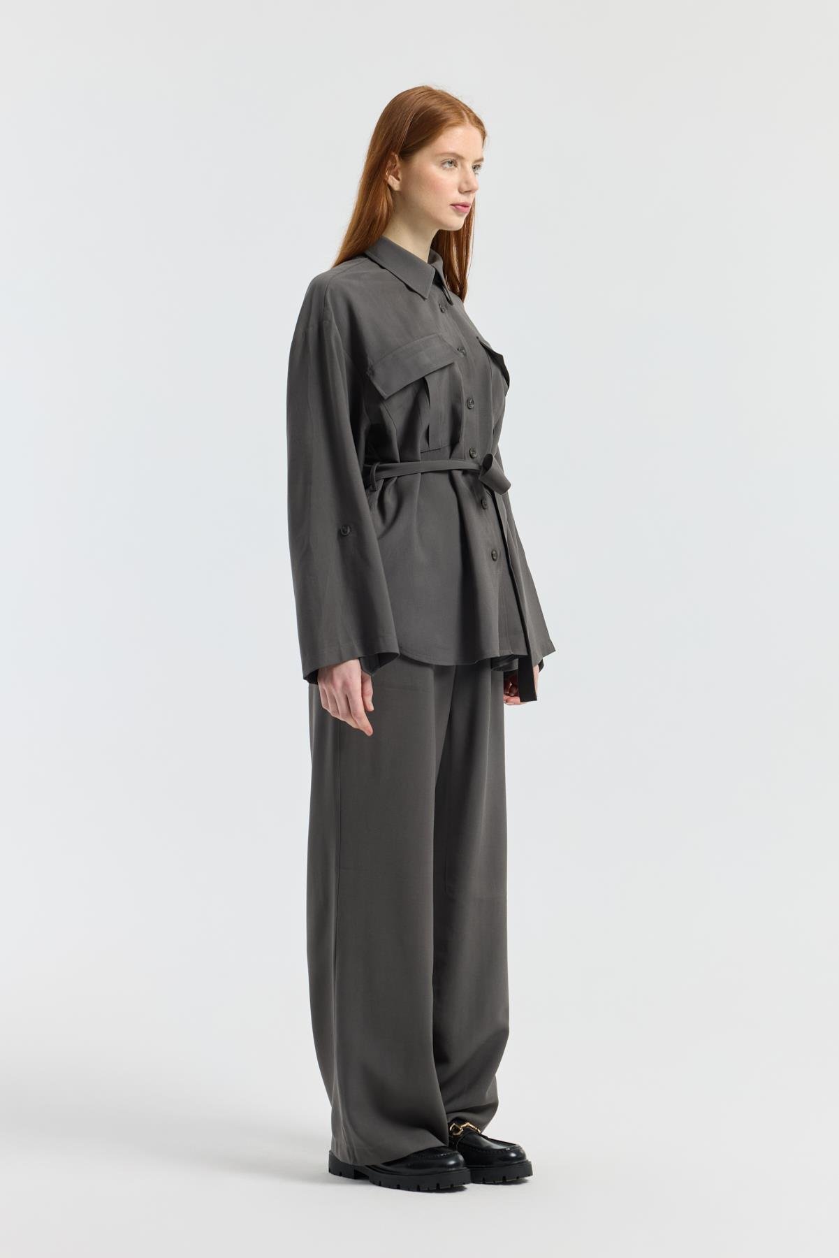 Beth Kemerli Oversize Takım - Antrasit 