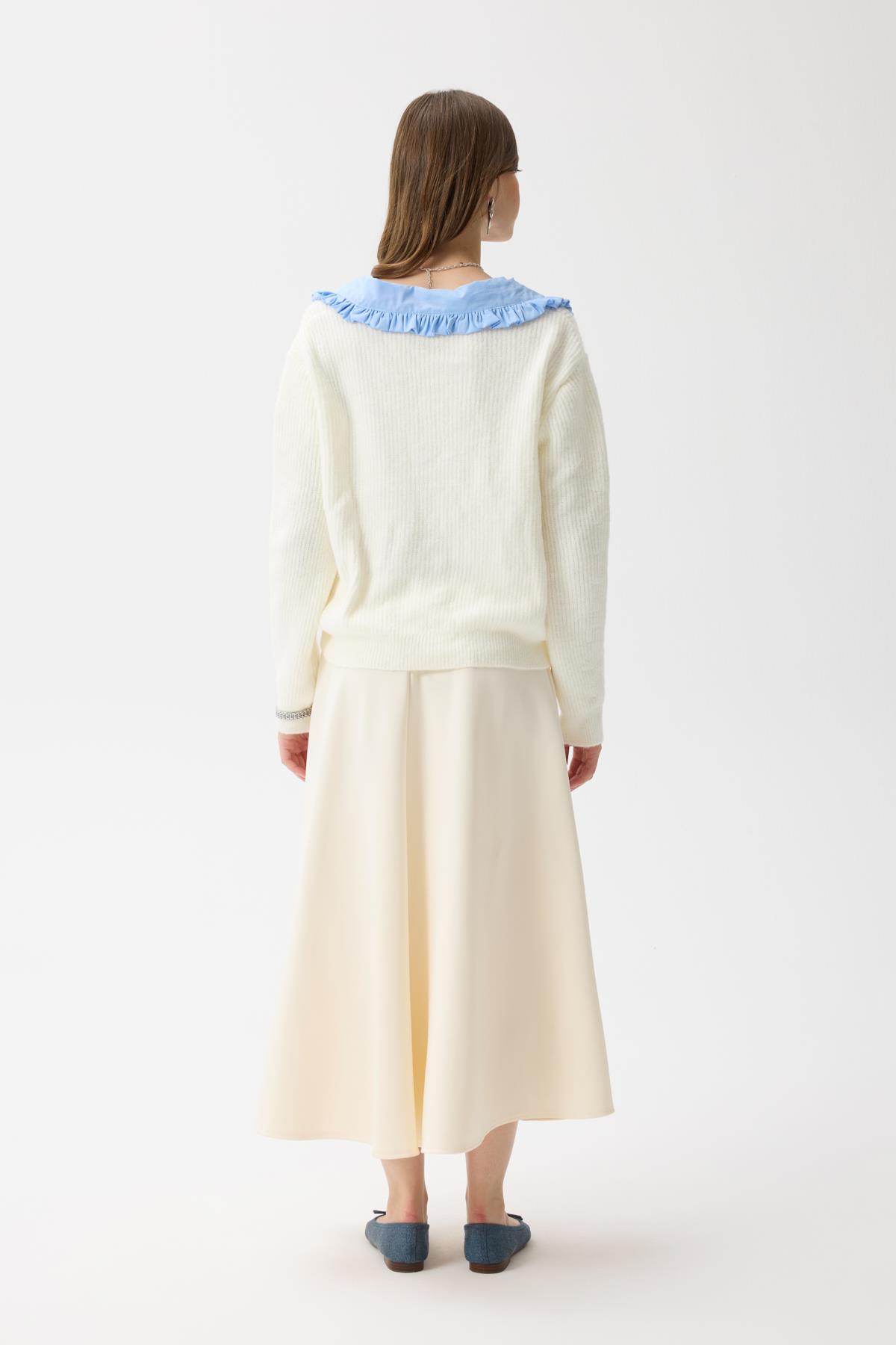 Bianca Bebe Yaka Hırka - Ekru