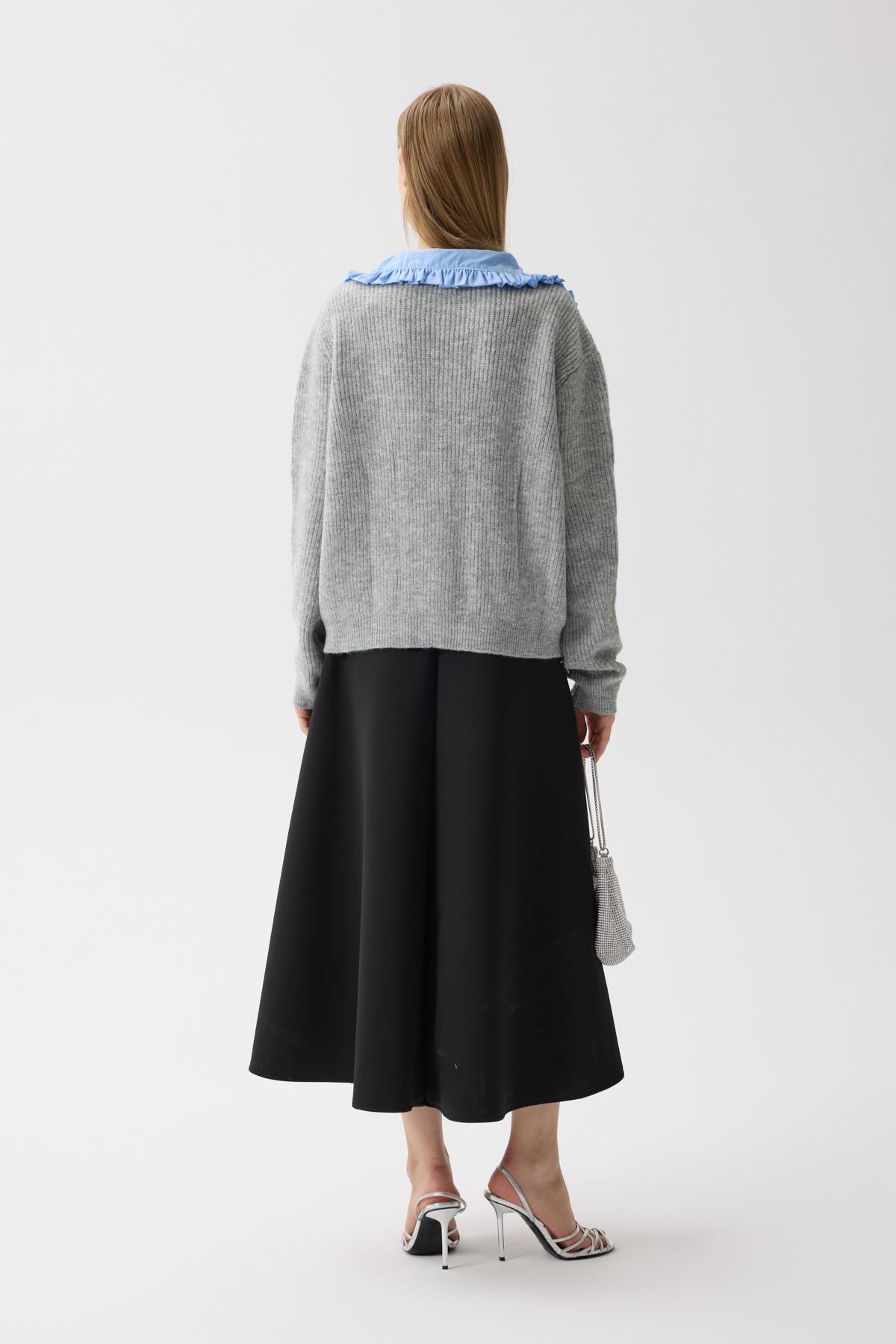 Bianca Bebe Yaka Hırka - Gri 