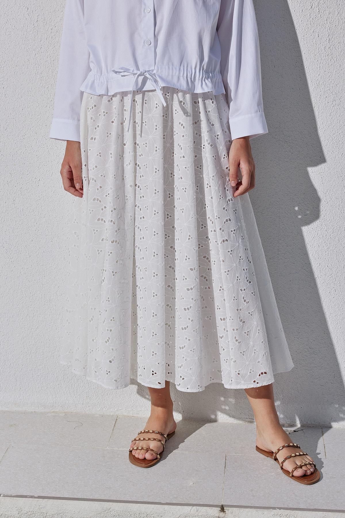 Carine Brode Etek - Beyaz