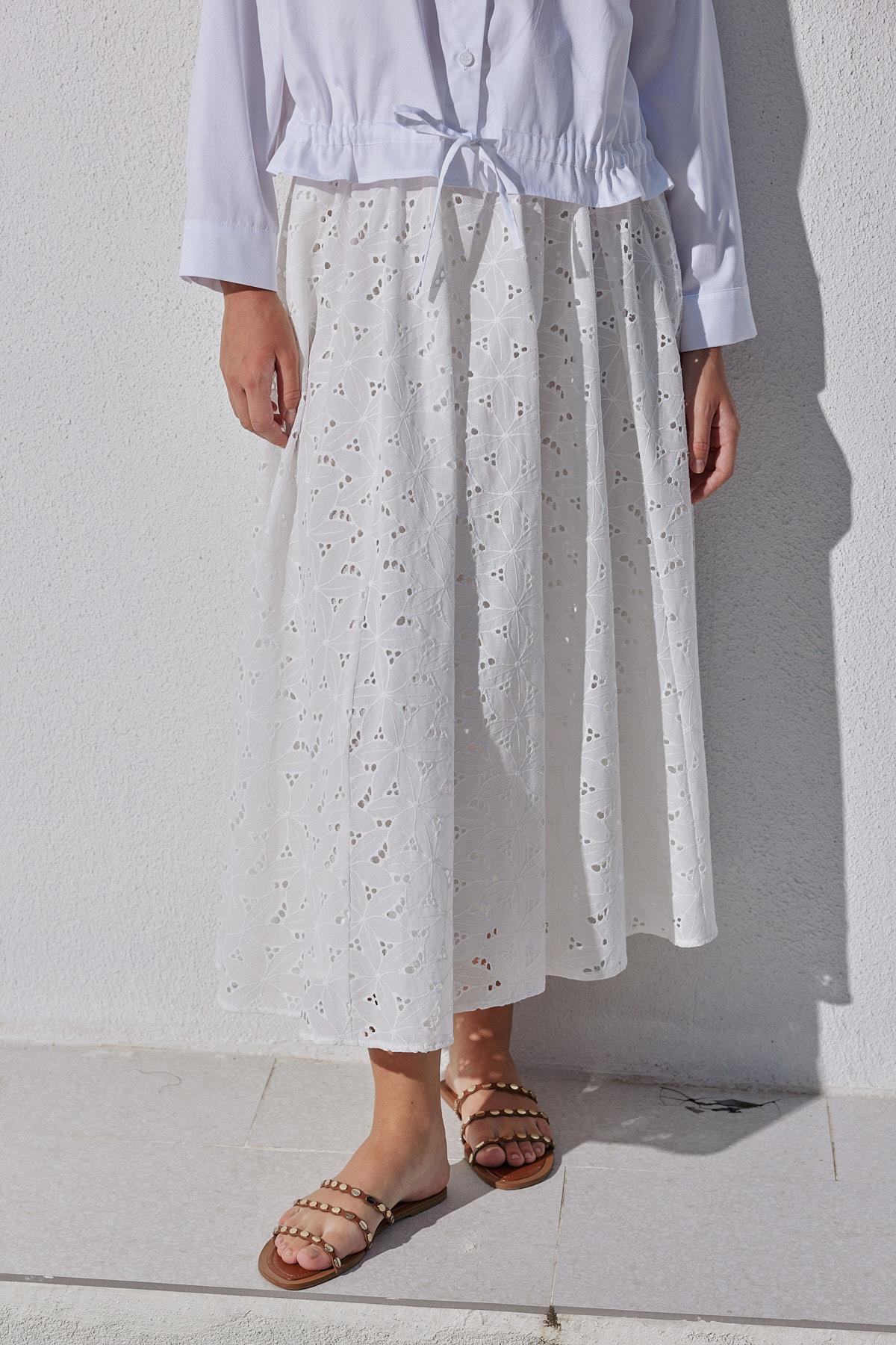 Carine Brode Etek - Beyaz