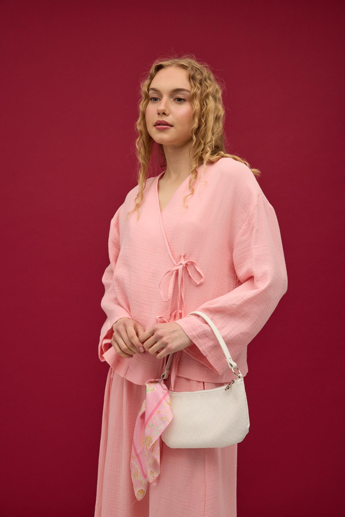 Chen Müslin Etek Takım - Pembe