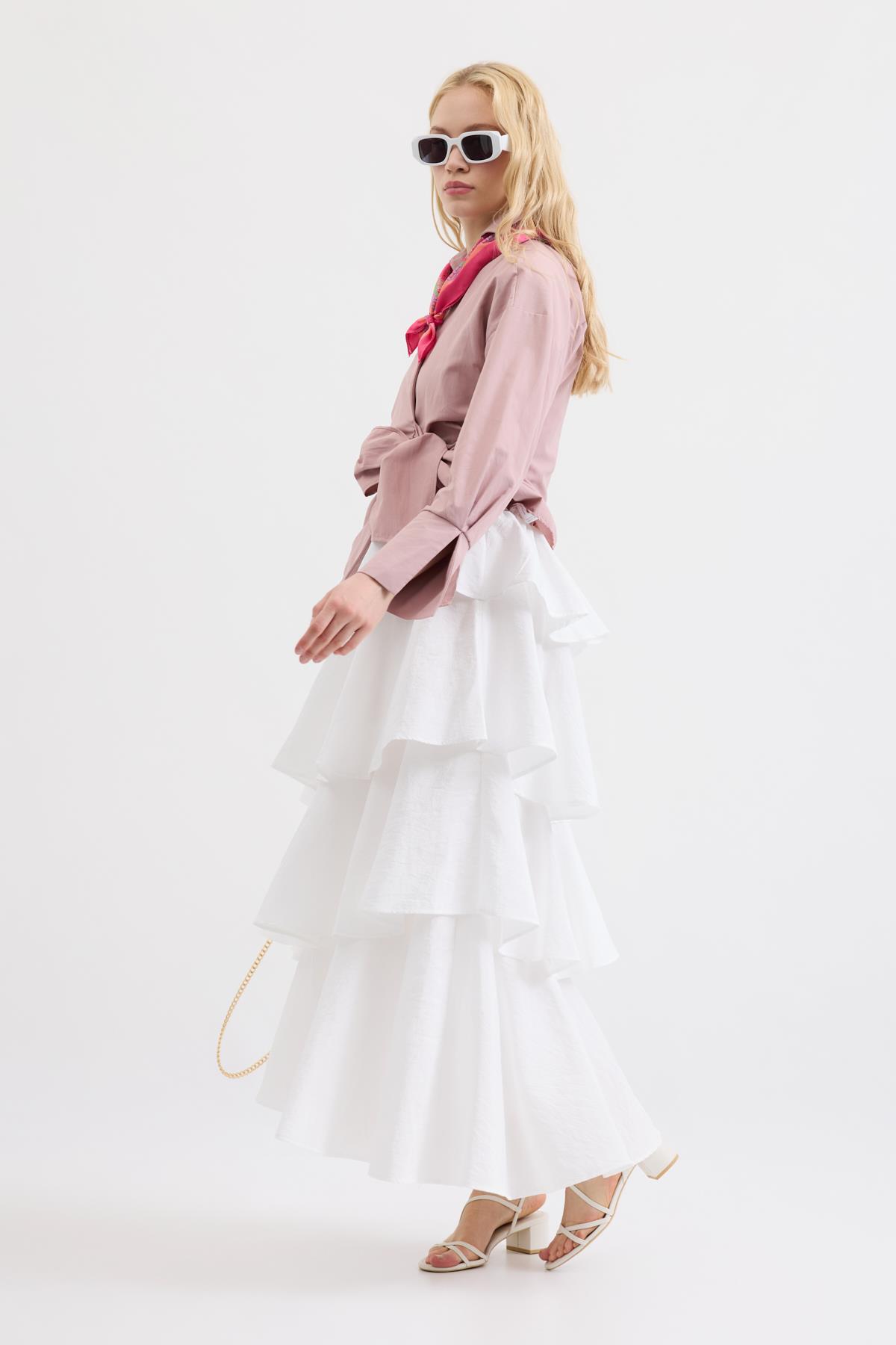 Cherish Bağlamalı Poplin Gömlek - Eflatun