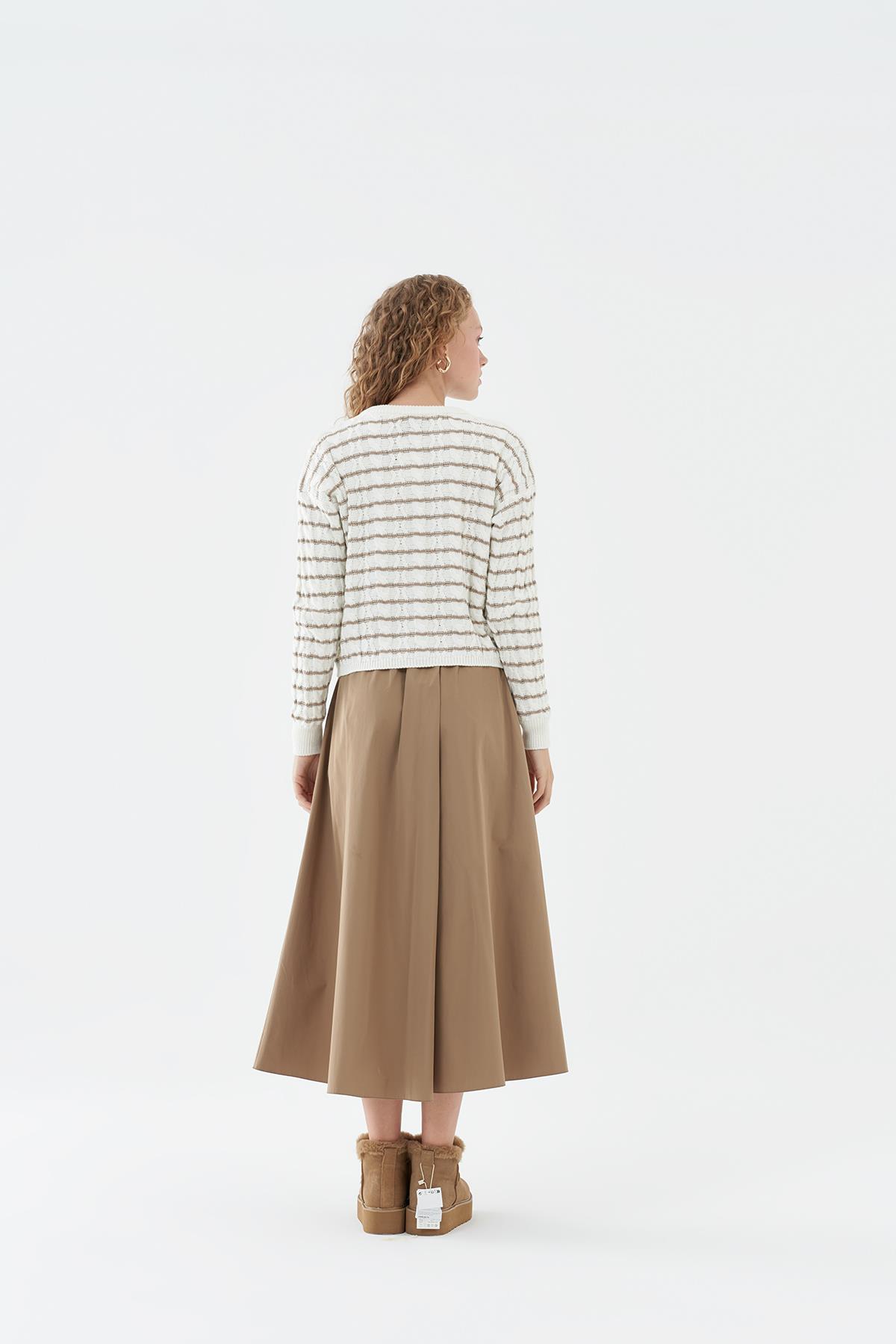 DORE GOLD DÜĞME DETAYLI HIRKA - VİZON