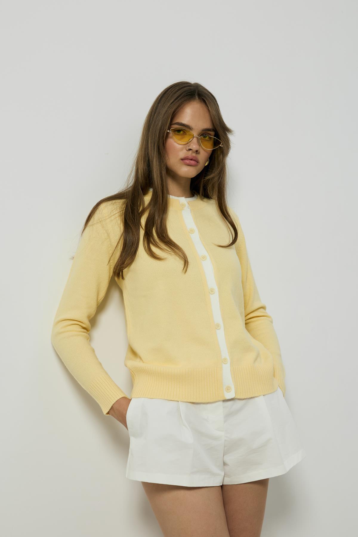 Elanor Garnili Hırka - Sarı