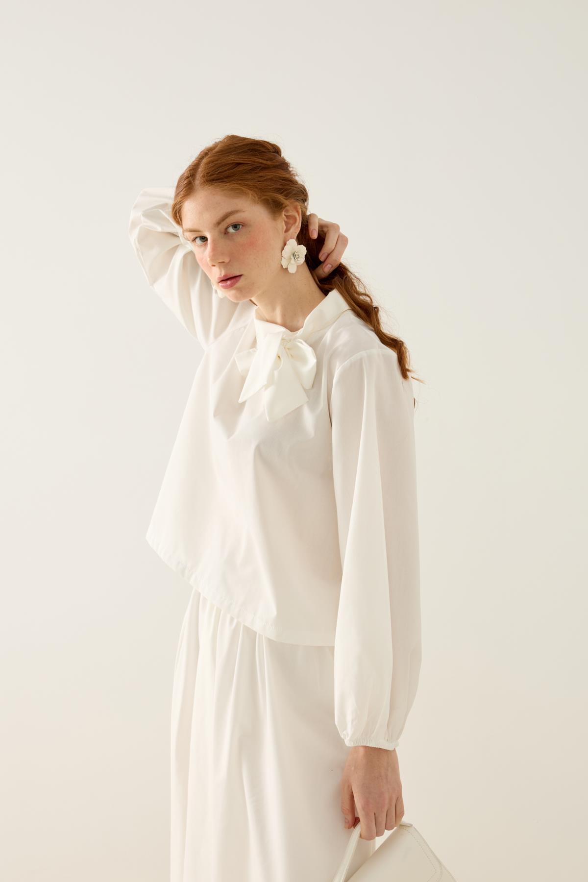 Felicity Bağlamalı Dikişli Takım - Beyaz