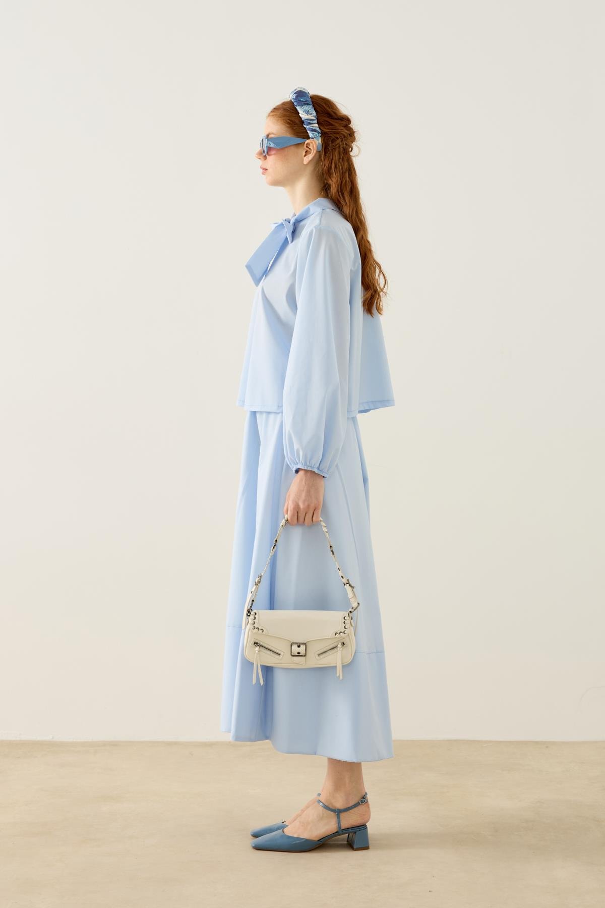 Felicity Bağlamalı Dikişli Takım - Mavi