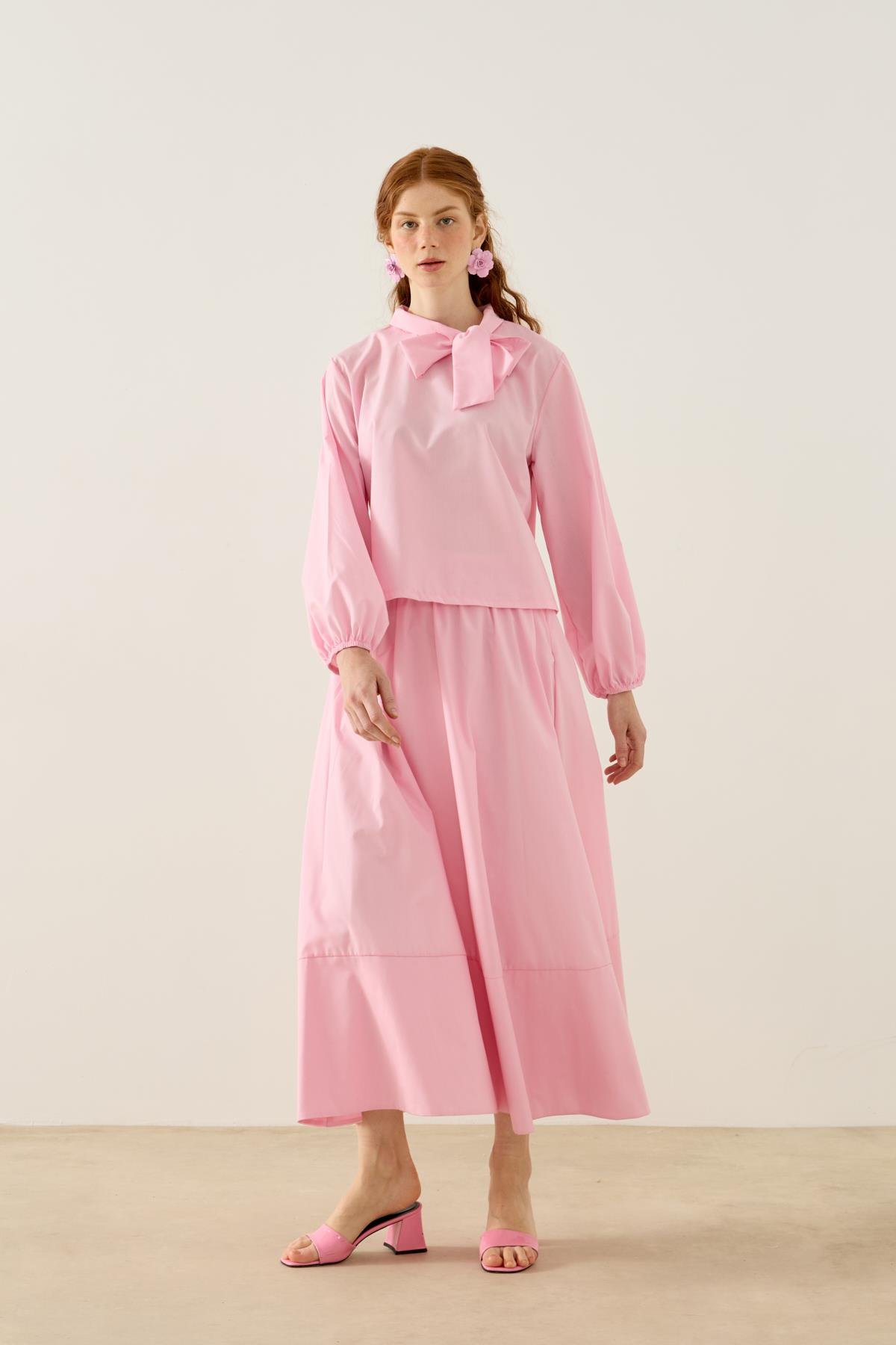 Felicity Bağlamalı Dikişli Takım - Pembe