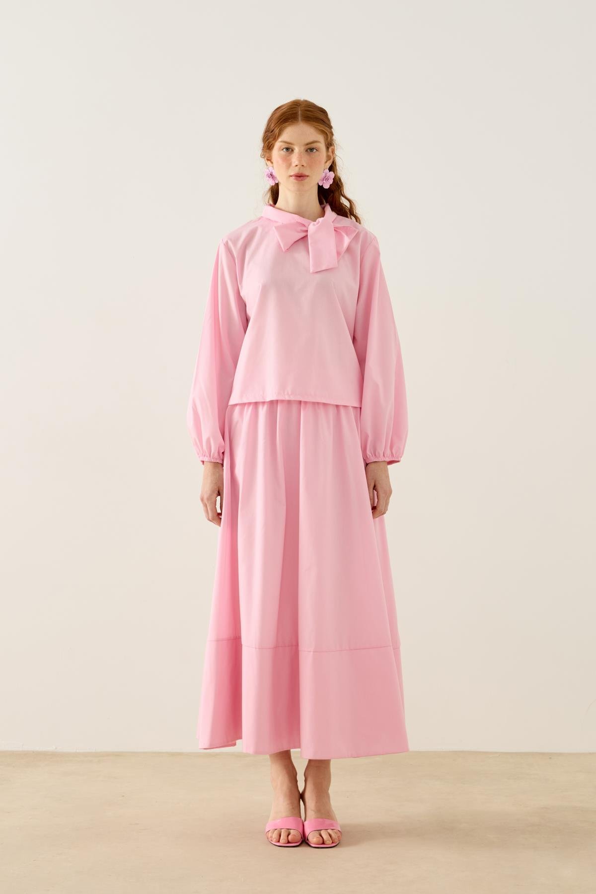 Felicity Bağlamalı Dikişli Takım - Pembe