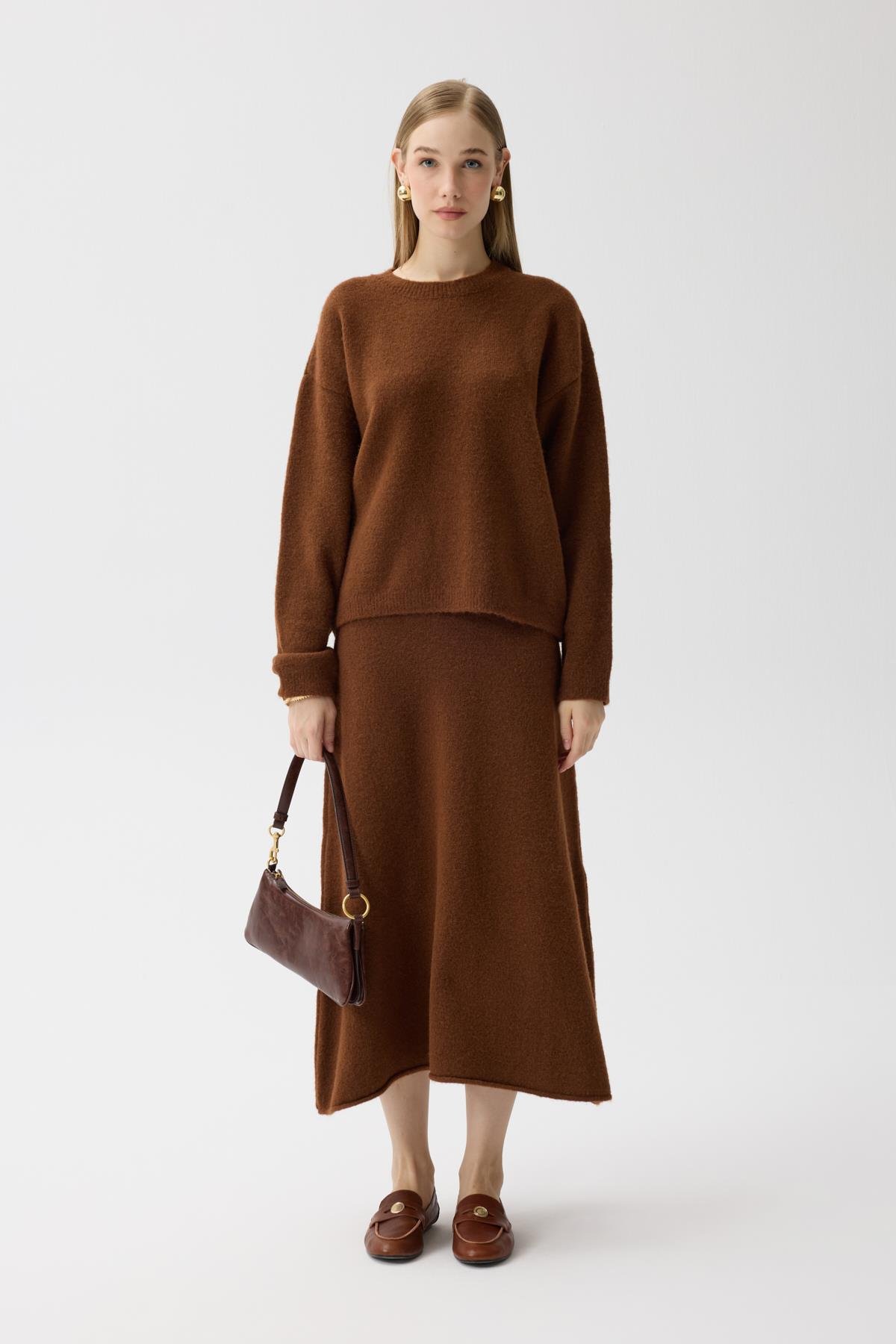 Helen Basic Triko Takım - Kahve