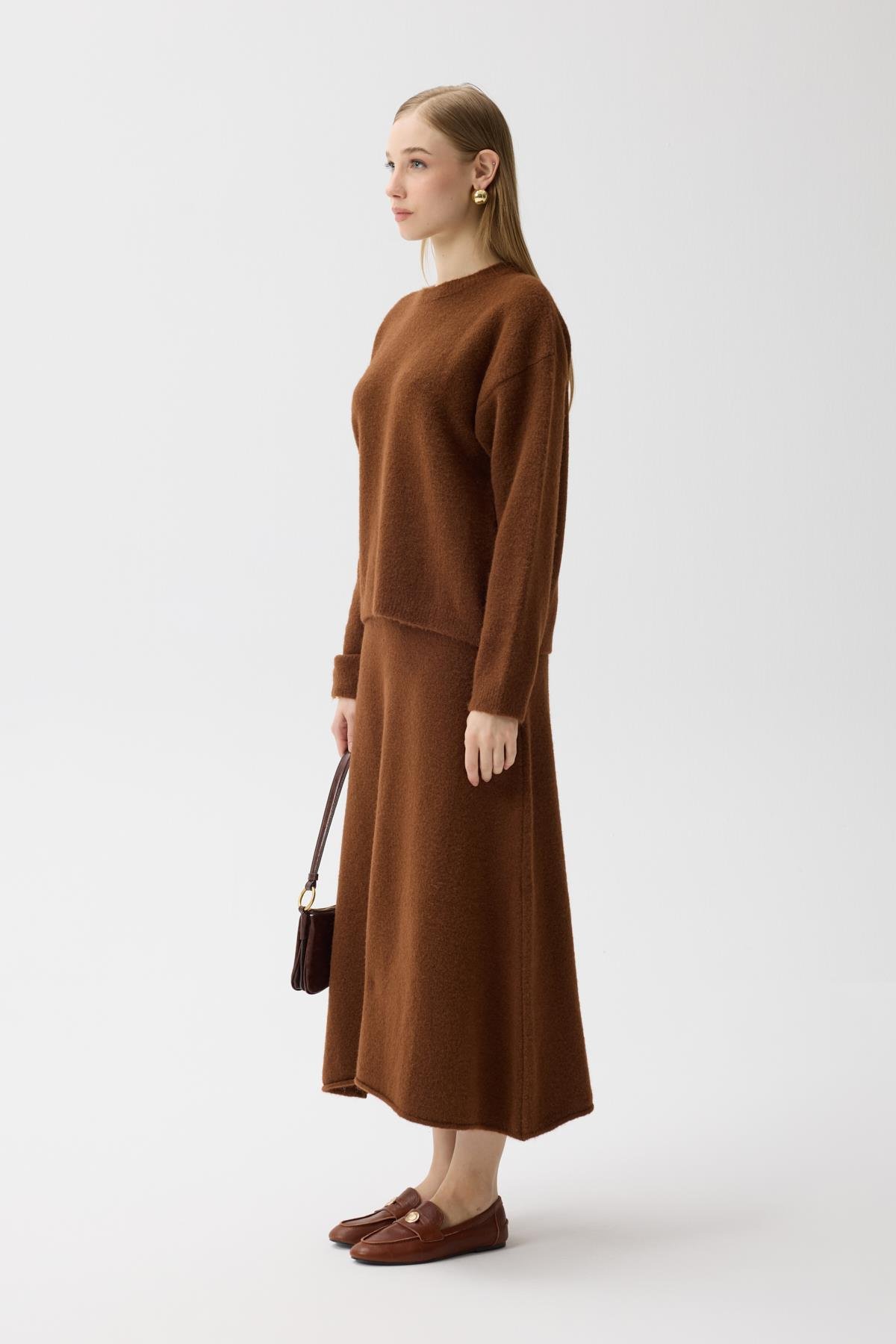 Helen Basic Triko Takım - Kahve