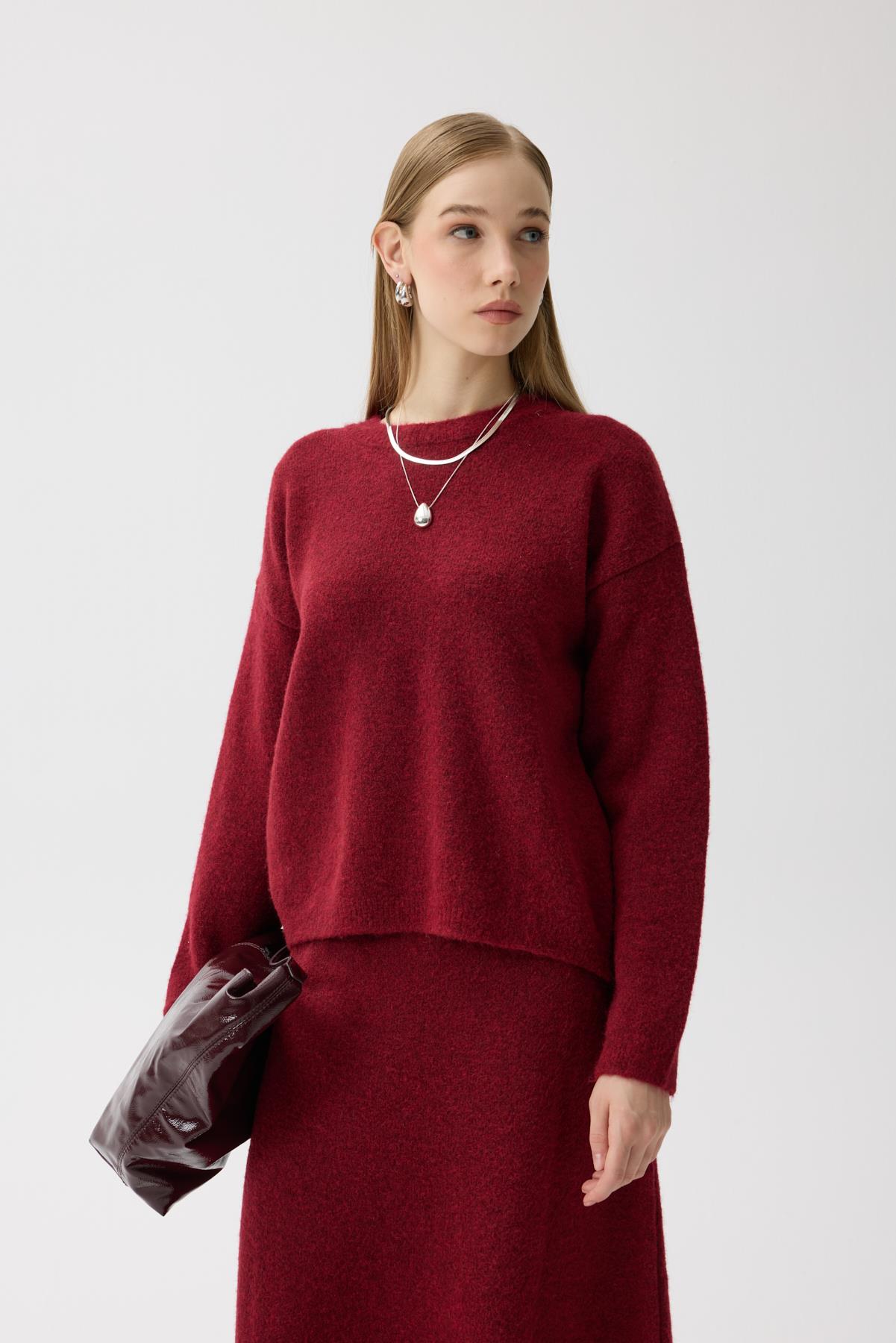 Helen Basic Triko Takım - Vişne