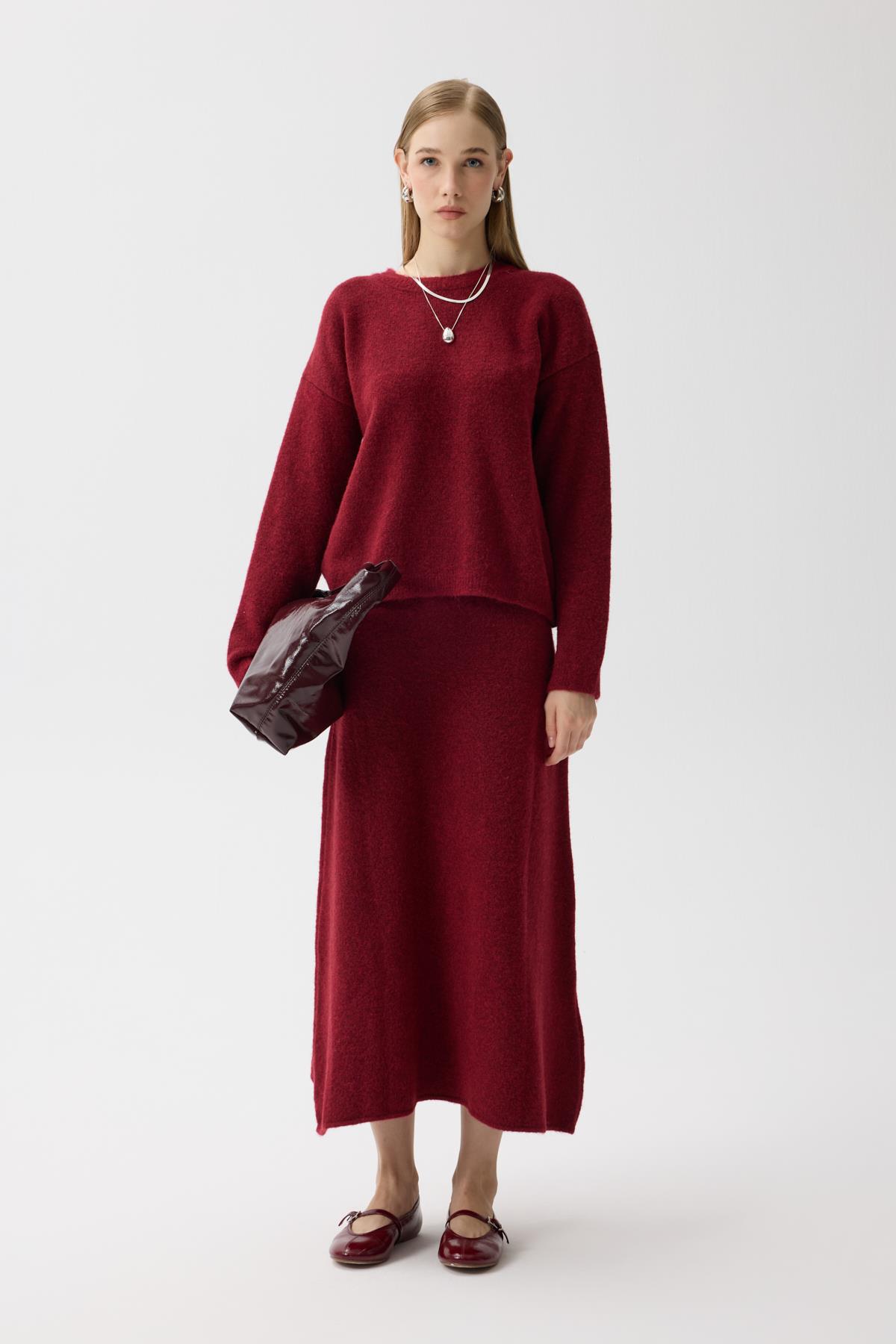 Helen Basic Triko Takım - Vişne