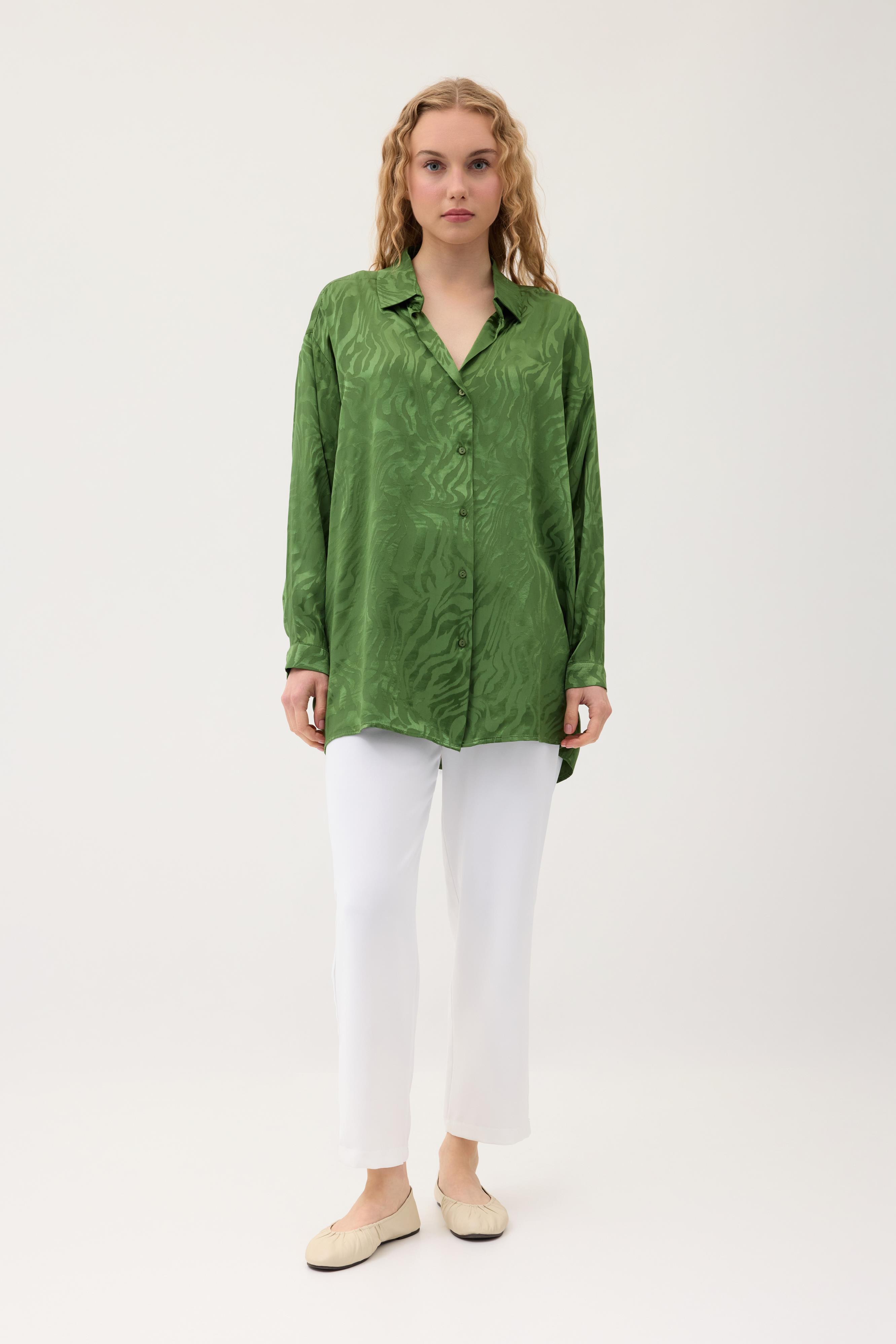 Jakar Zebra Desen Gömlek - Yeşil