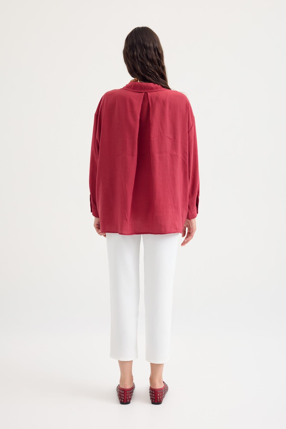 Juniper Modal Gömlek - Bordo