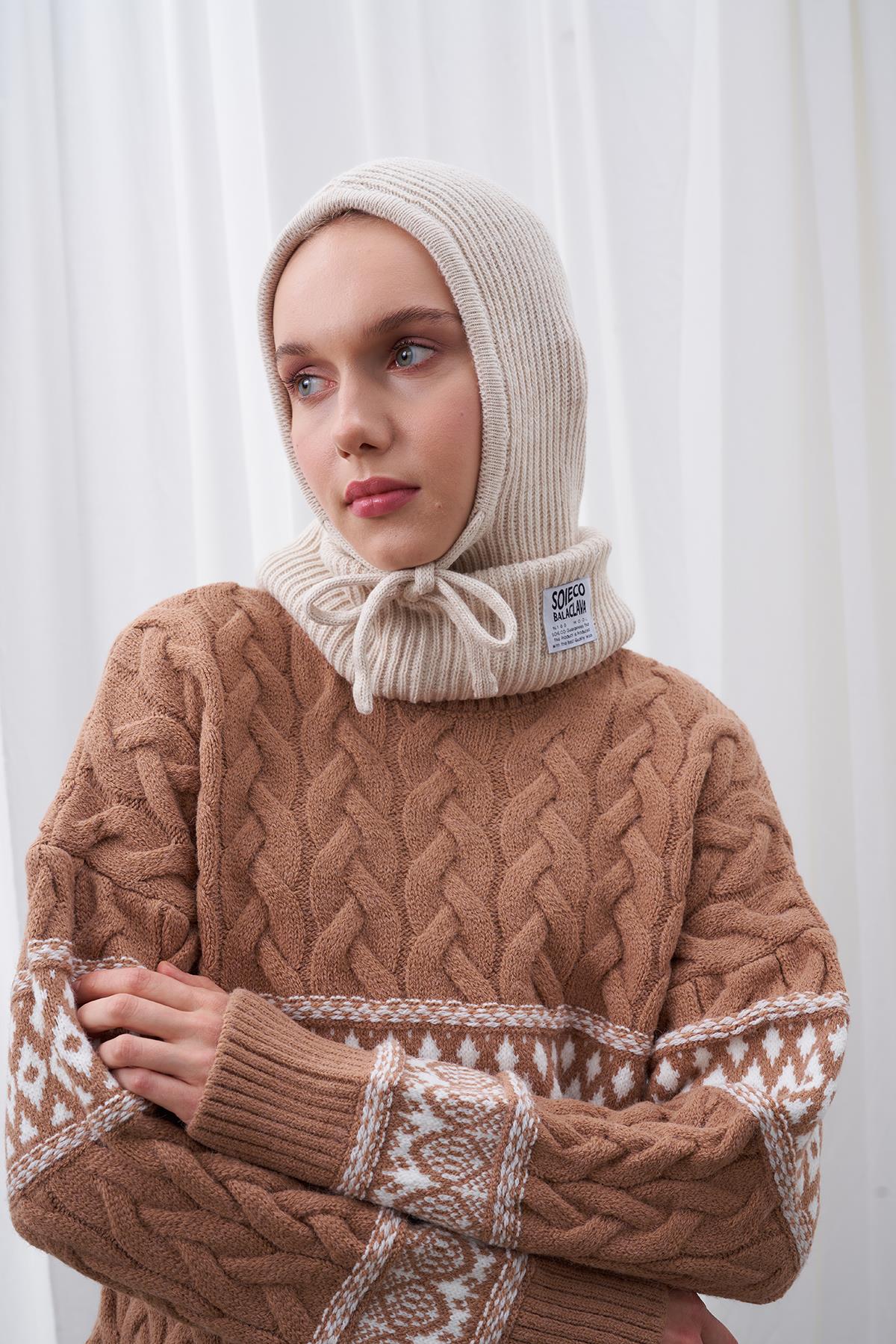 KAPÜŞONLU BERE - BEJ