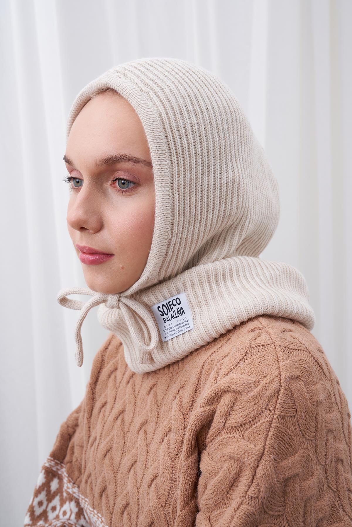 KAPÜŞONLU BERE - BEJ