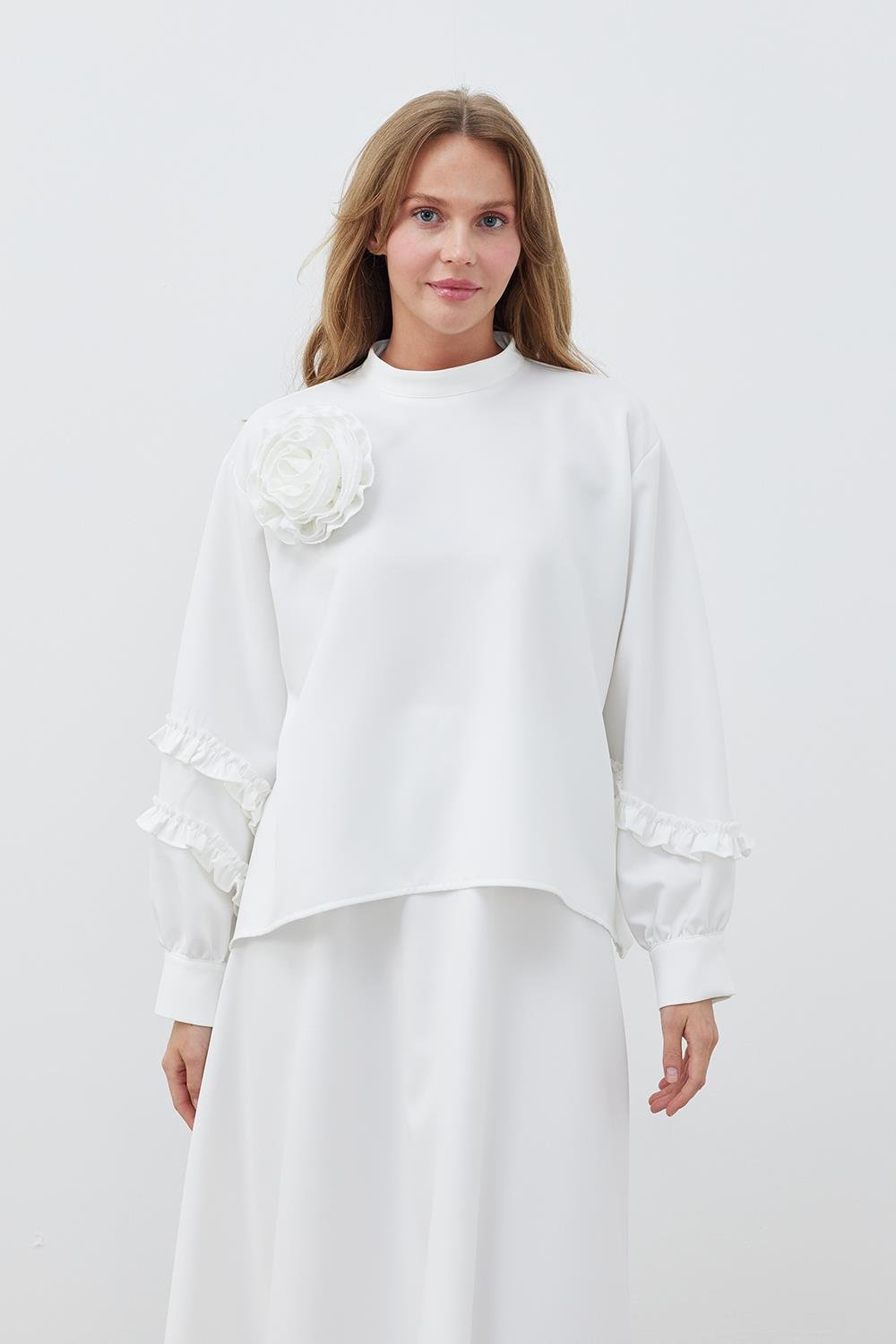 KATERİNA KREP TAKIM- BEYAZ 