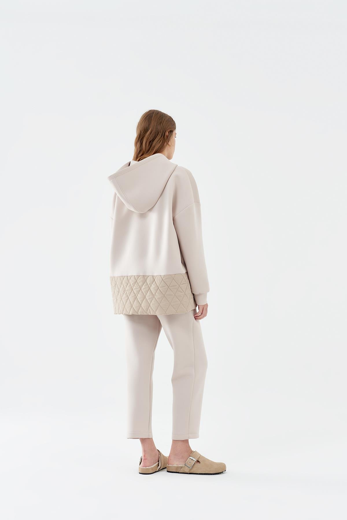 LENA KAPİTONE DETAYLI SCUBA KAP - BEJ