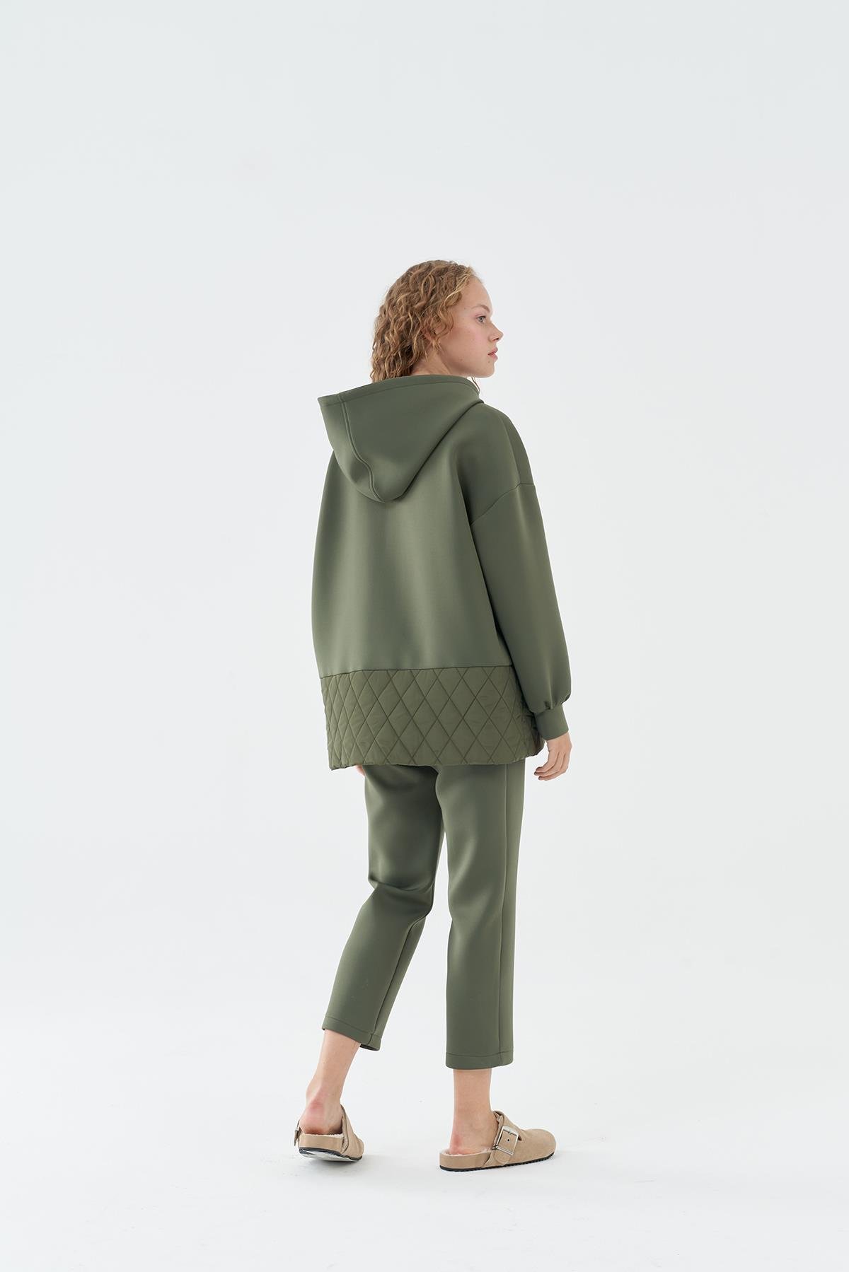 LENA KAPİTONE DETAYLI SCUBA KAP - HAKİ