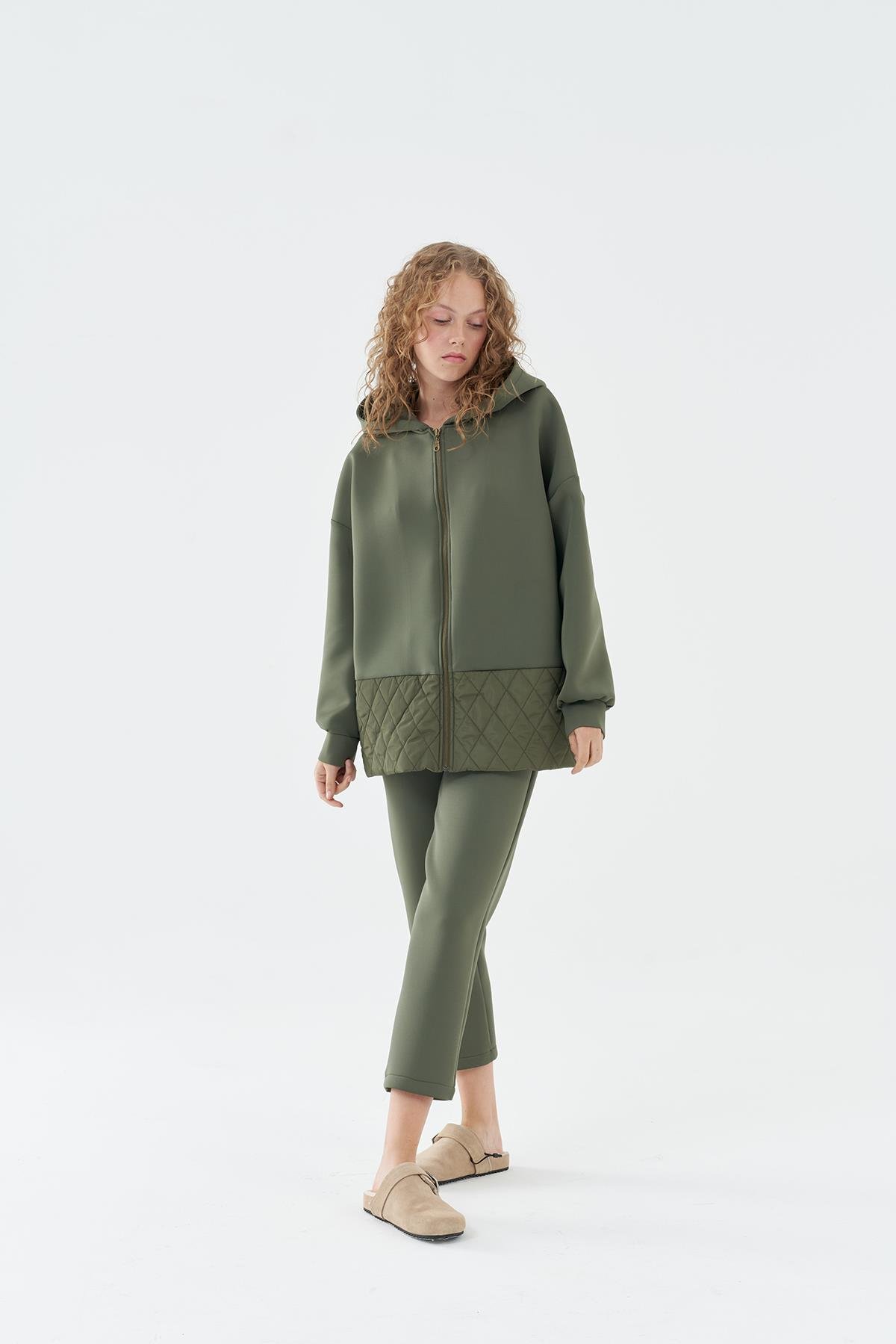 LENA KAPİTONE DETAYLI SCUBA KAP - HAKİ