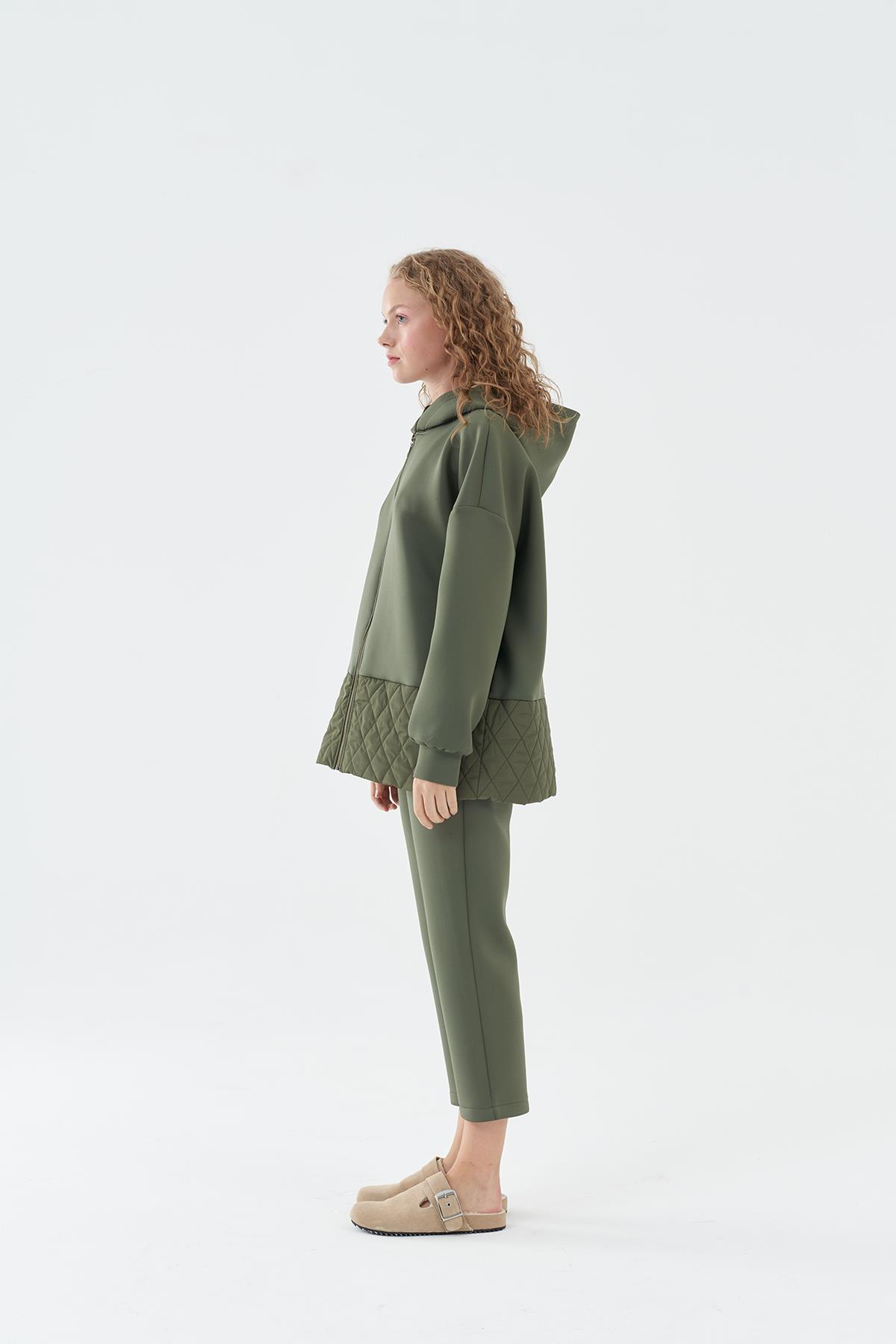 LENA KAPİTONE DETAYLI SCUBA KAP - HAKİ