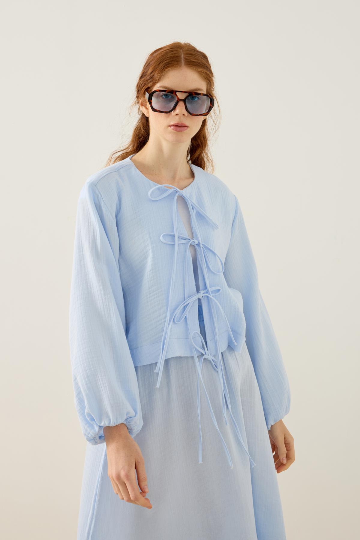 Mirabel Bağcıklı Müslin Takım - Bebemavi 