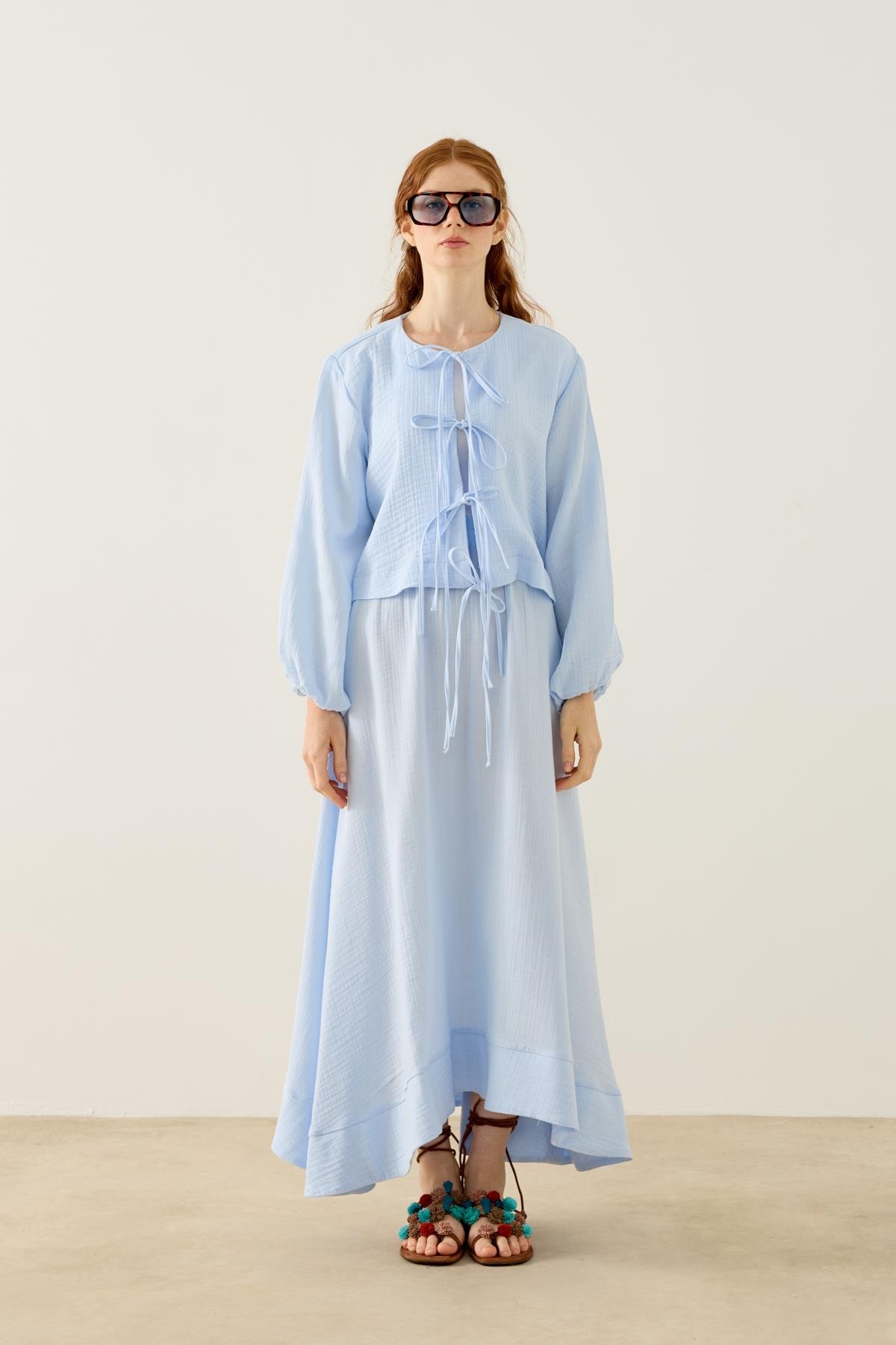 Mirabel Bağcıklı Müslin Takım - Bebemavi 