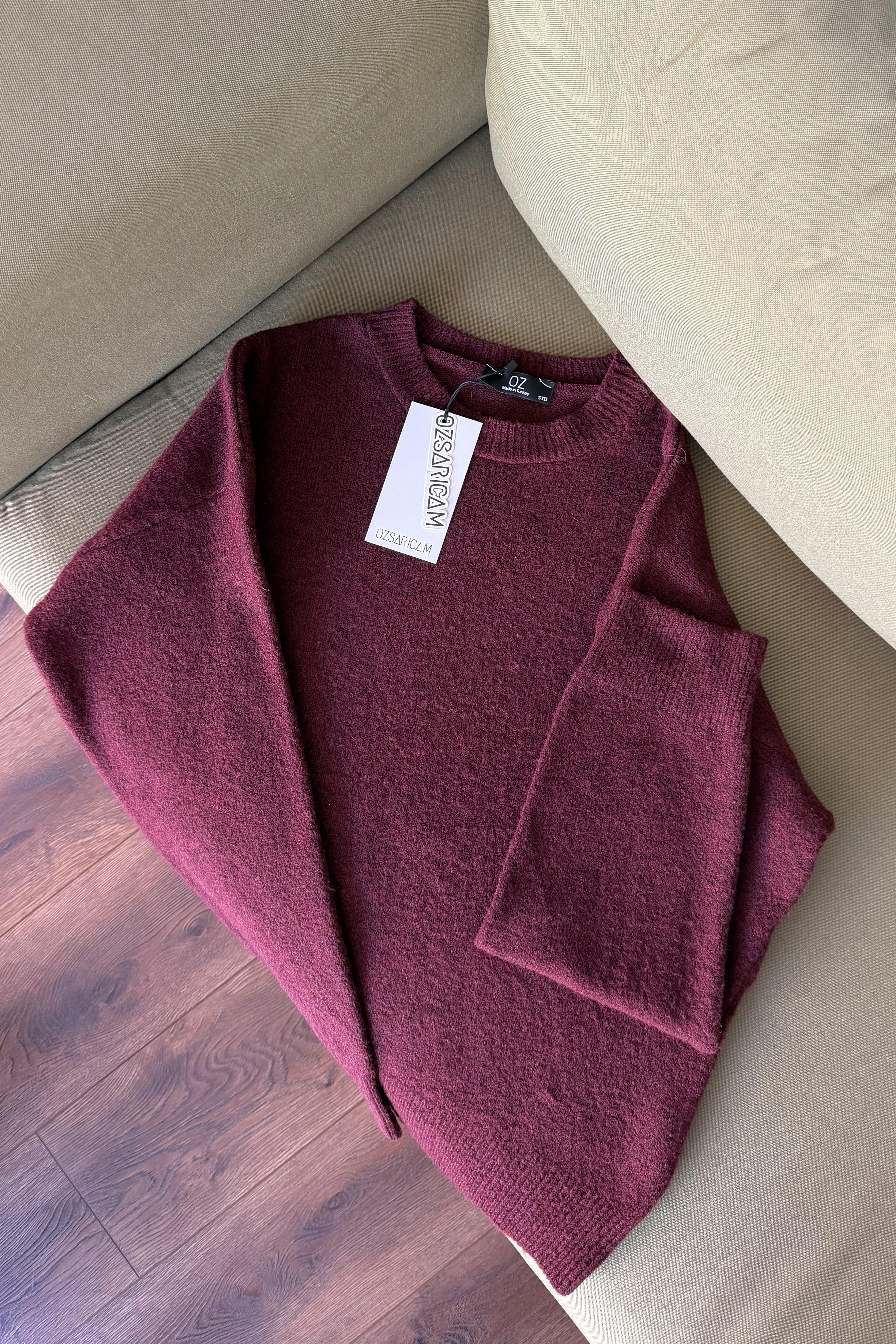 Natasha Basic Triko Kazak - Bordo