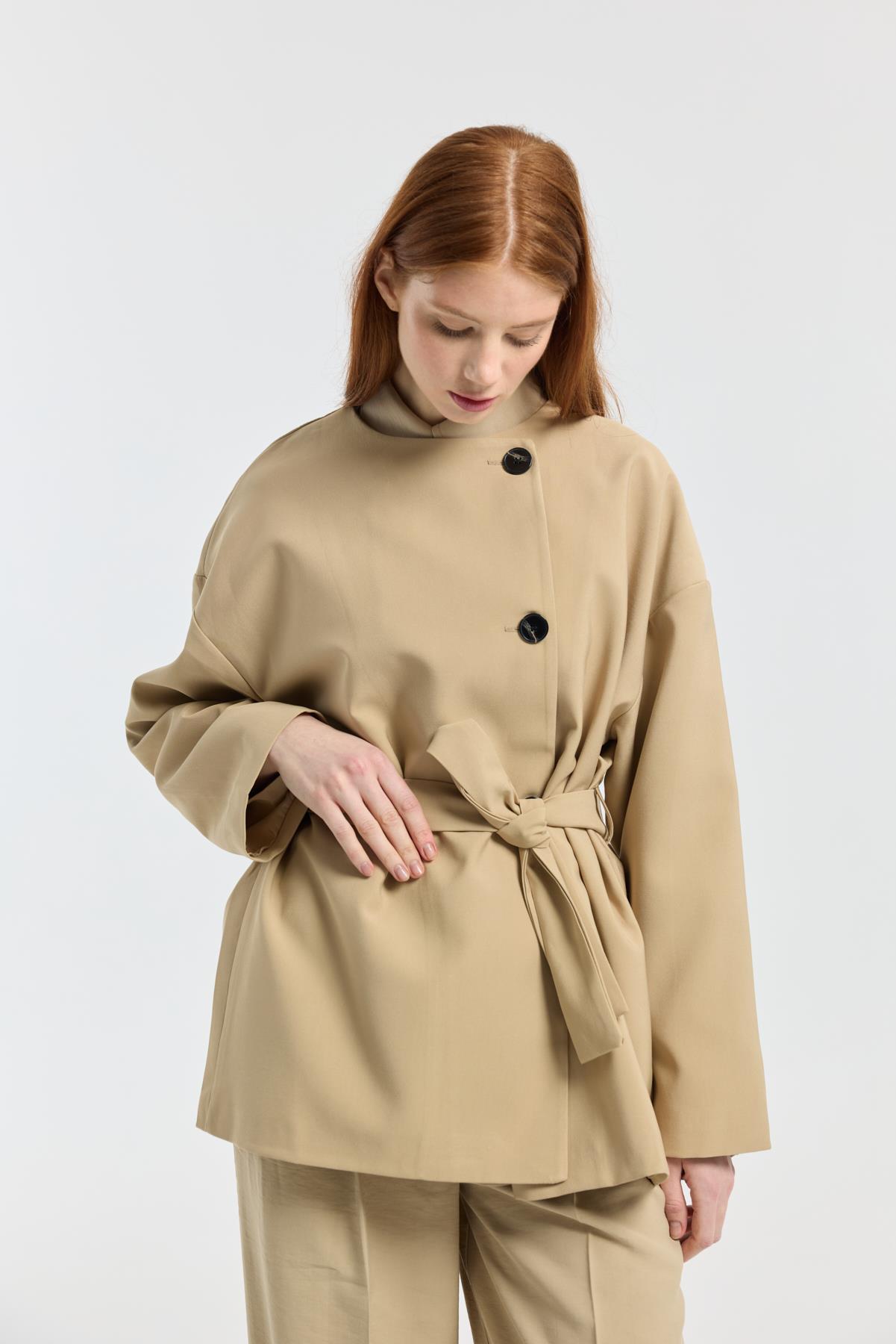 Ophelia Kuşaklı Kaban - Camel